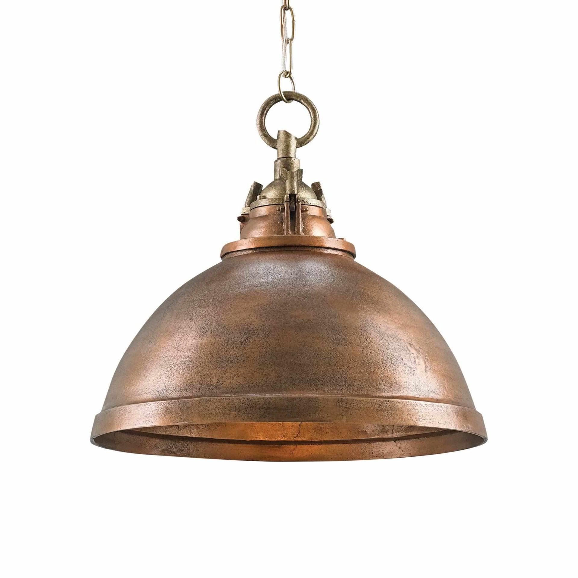 Admiral Rustic 1-Light Dome Pendant in Copper/Antique Brass
