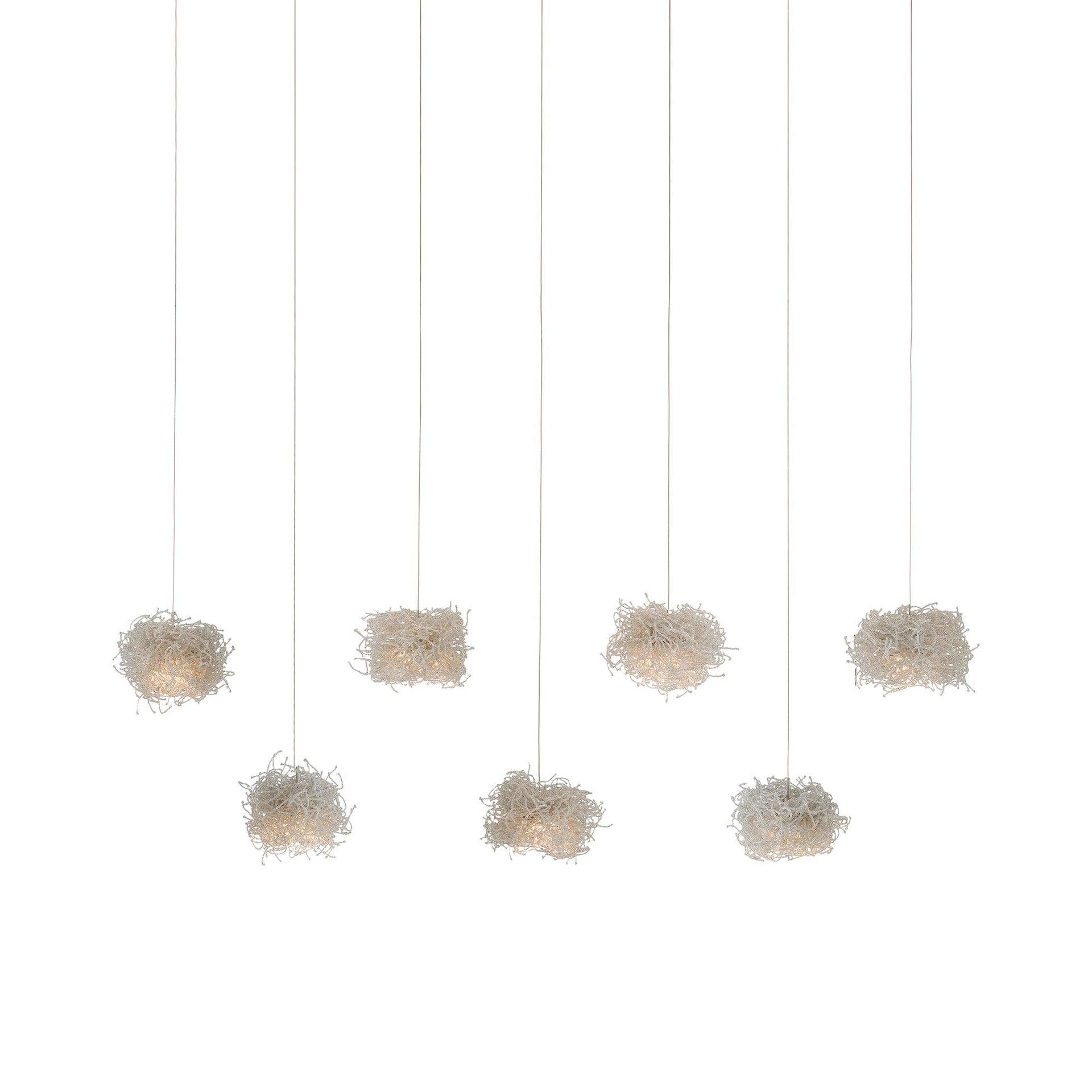 Elysian Silver Glass Bead 7-Light LED Island Pendant