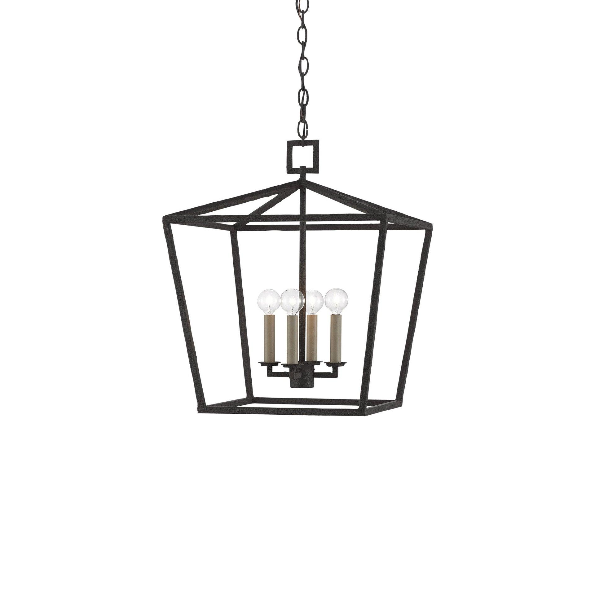 Mole Black Adjustable Height 4-Light Cage Pendant