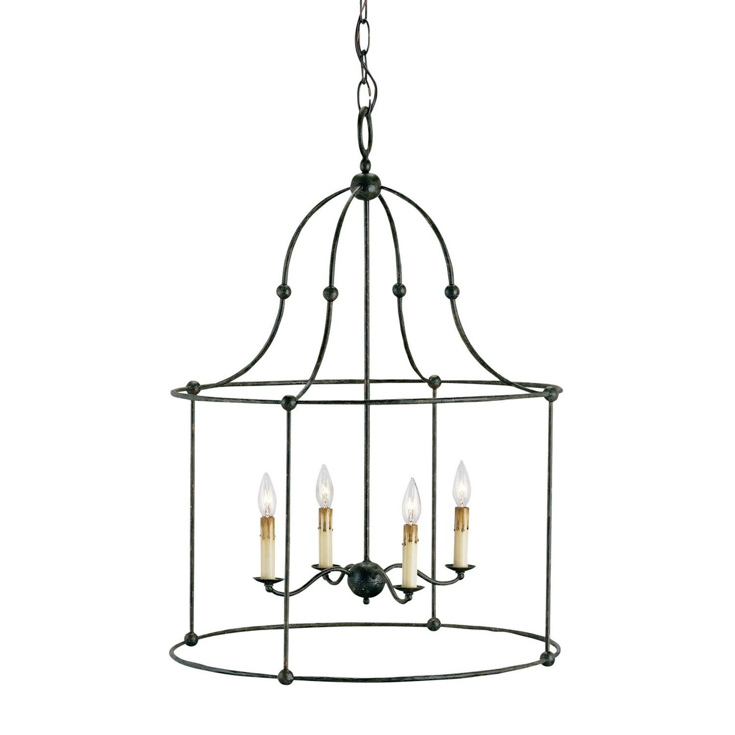 Mayfair 4-Light Candelabra Chandelier with Wrought Iron Cage