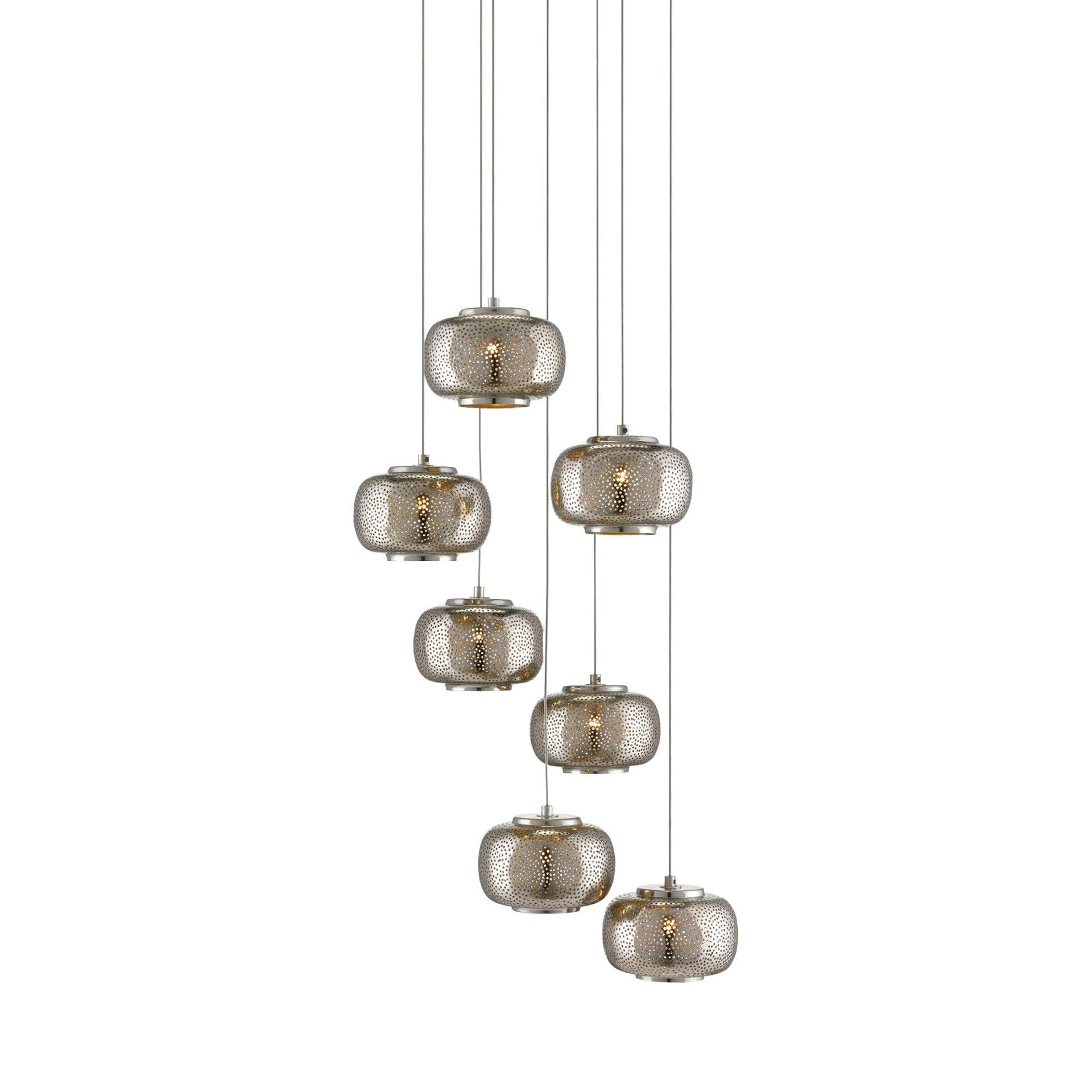 Pepper 7-Light Silver Nickel Globe Pendant