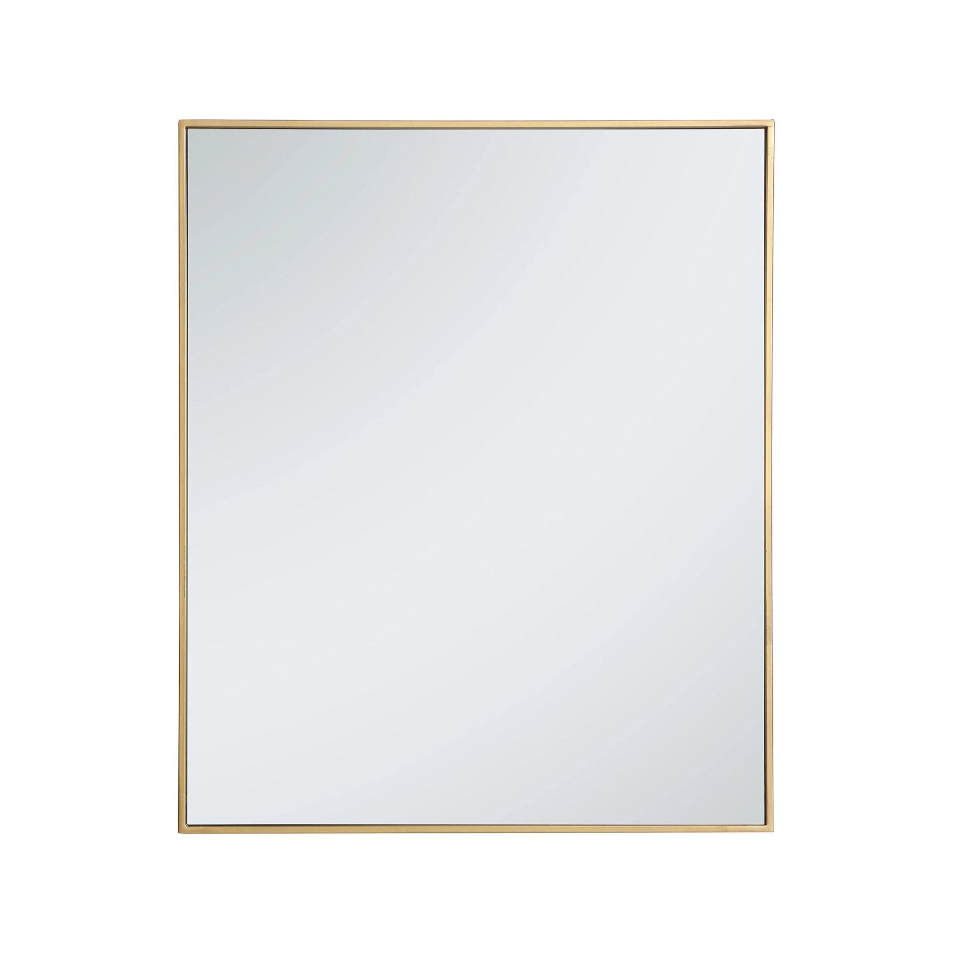 Elegant Lighting Metal frame rectangle mirror 30 inch in Brass