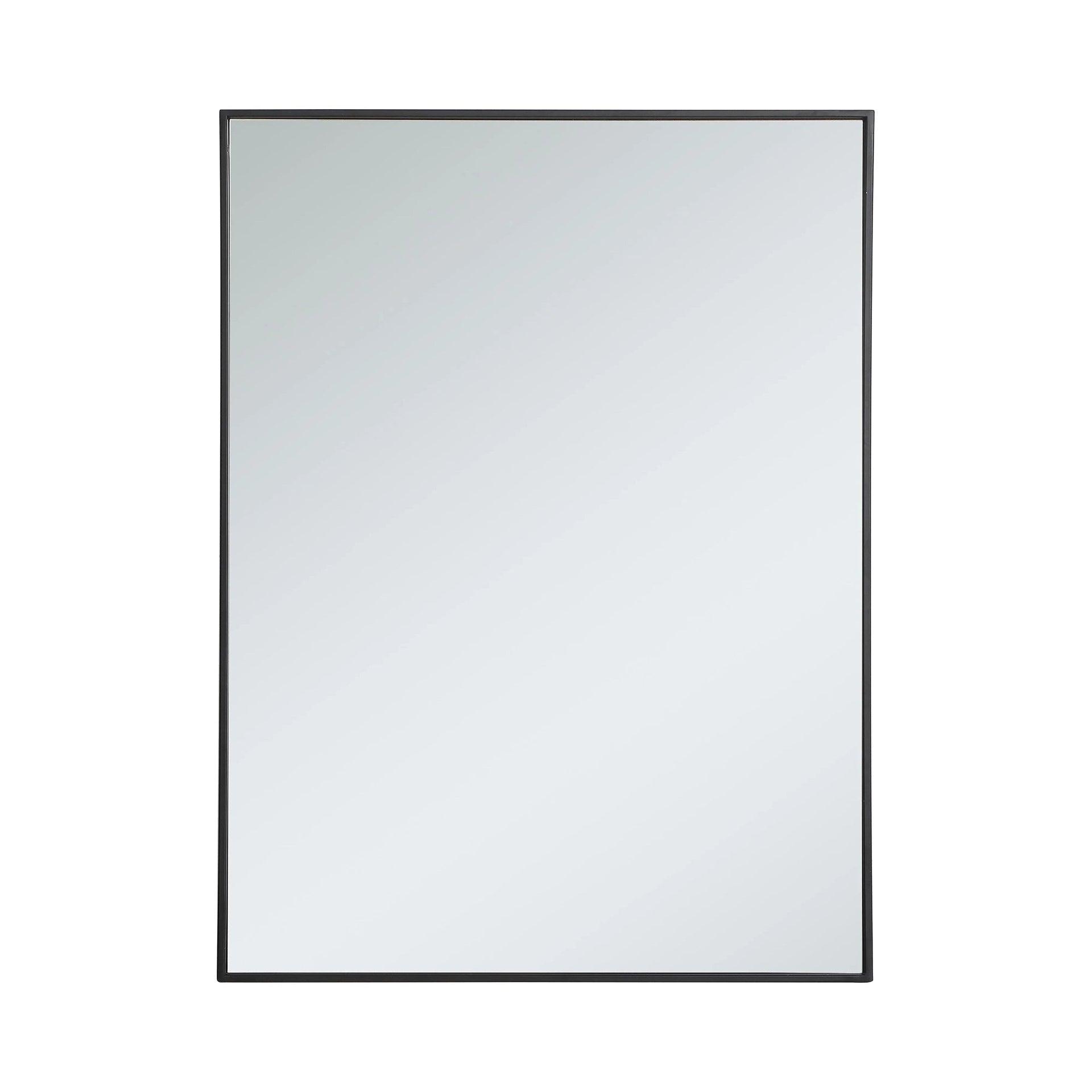 Elegant Lighting Metal frame rectangle mirror 30 inch in Black