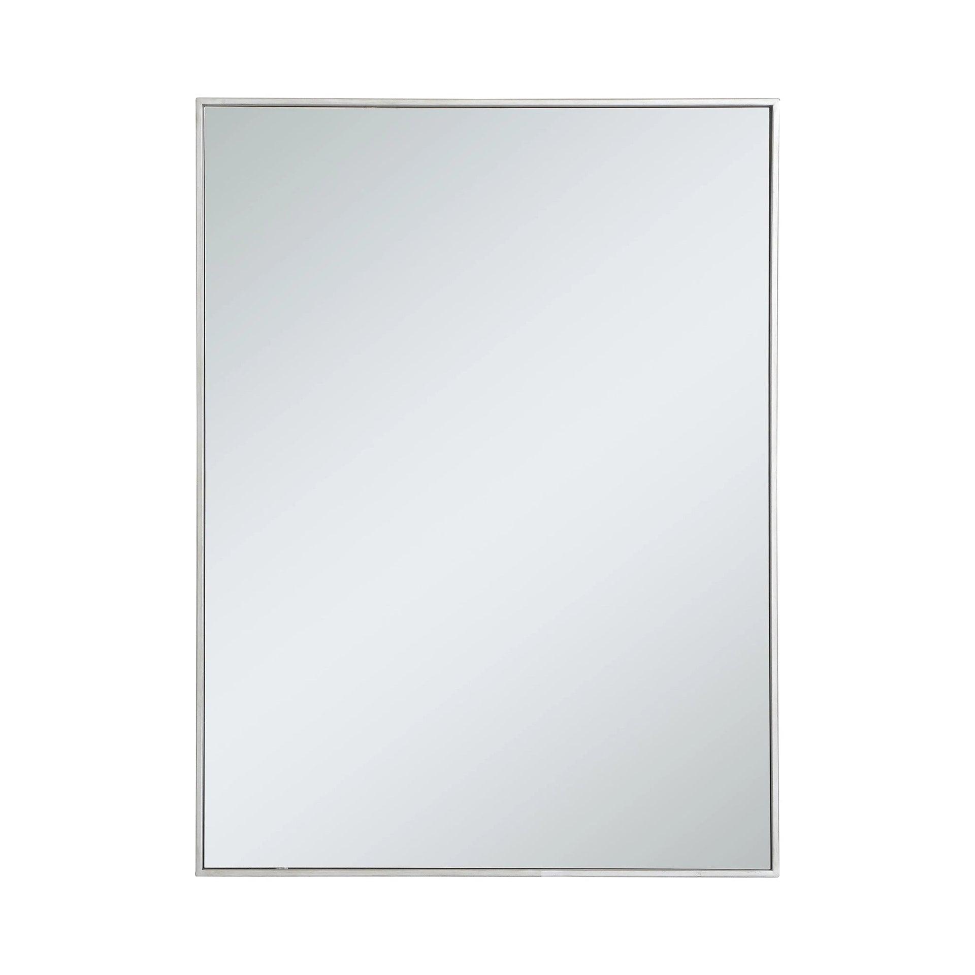 Metal frame rectangle mirror 30 inch in Sliver
