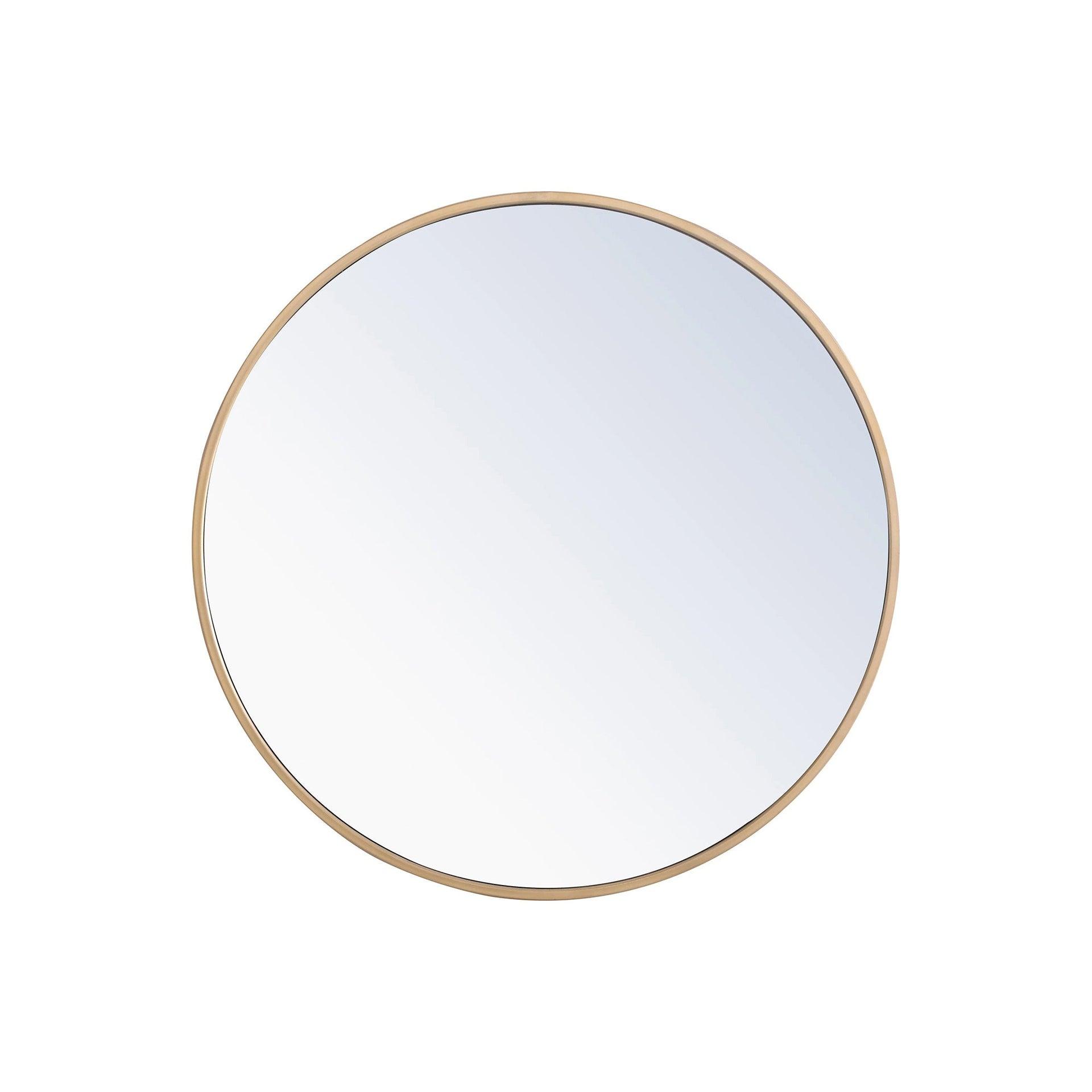 Elegant Lighting Metal frame Round Mirror 24 inch Brass finish