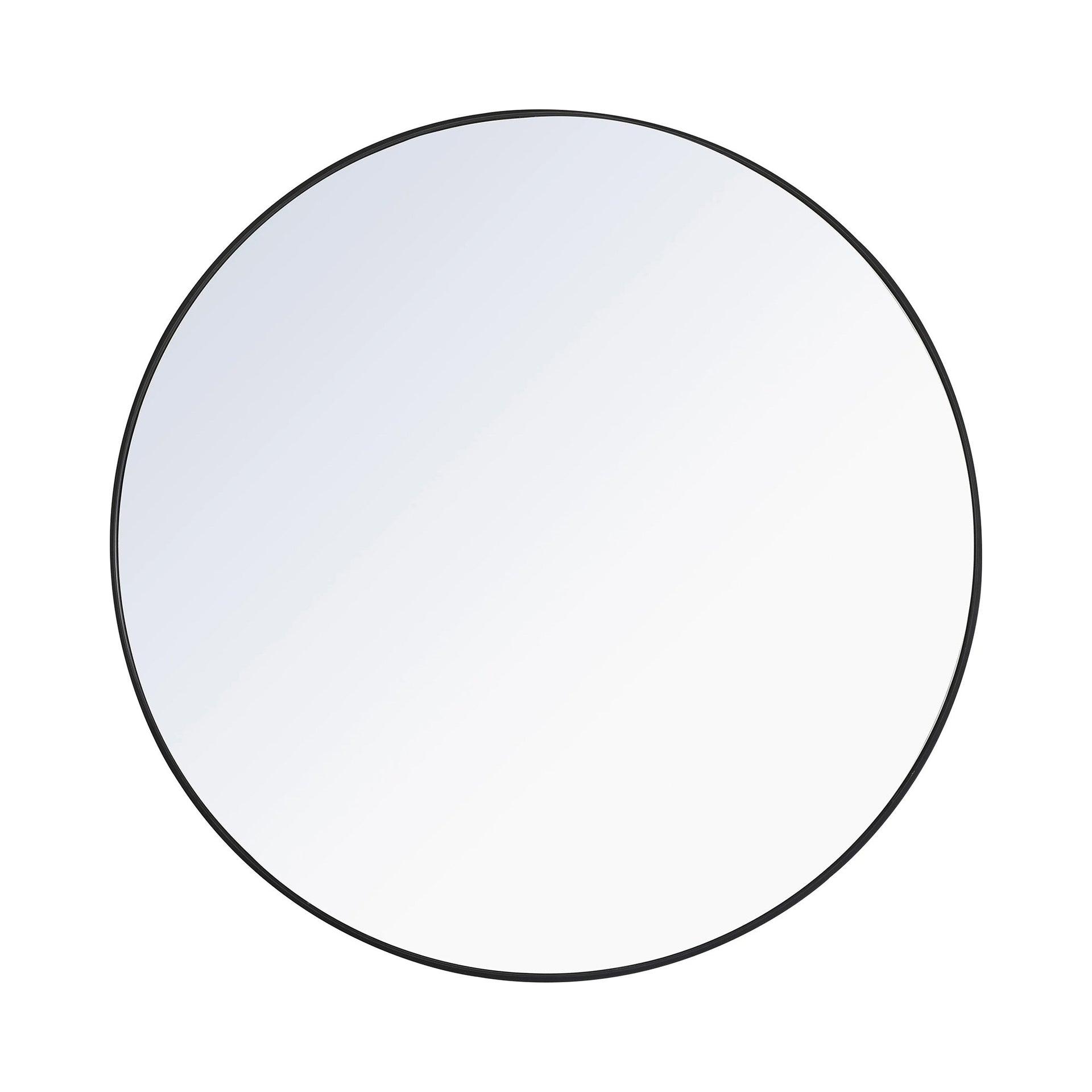 Elegant Lighting Metal frame Round Mirror 36 inch Black finish