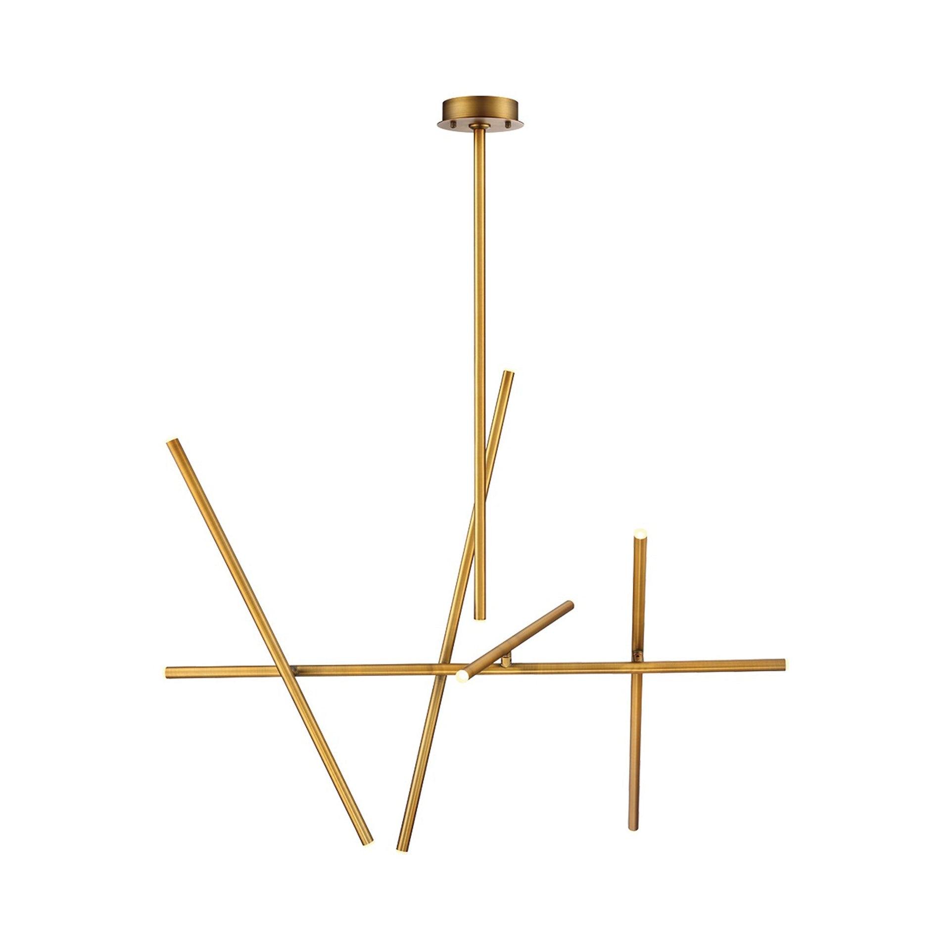Crossroads 10 - Light Dimmable LED Sputnik Modern Linear Chandelier