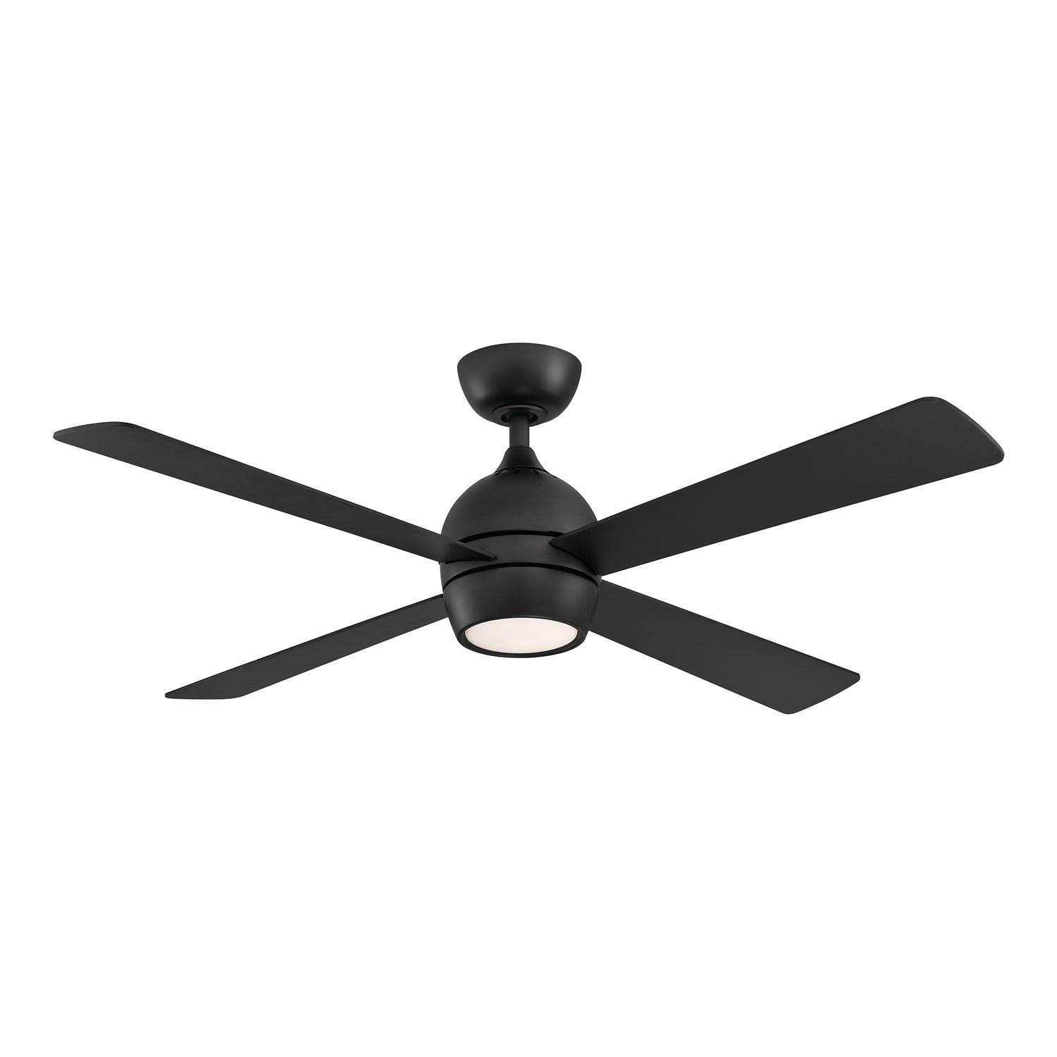 Indi Ceiling Fan + Light - Matte Black / 52"