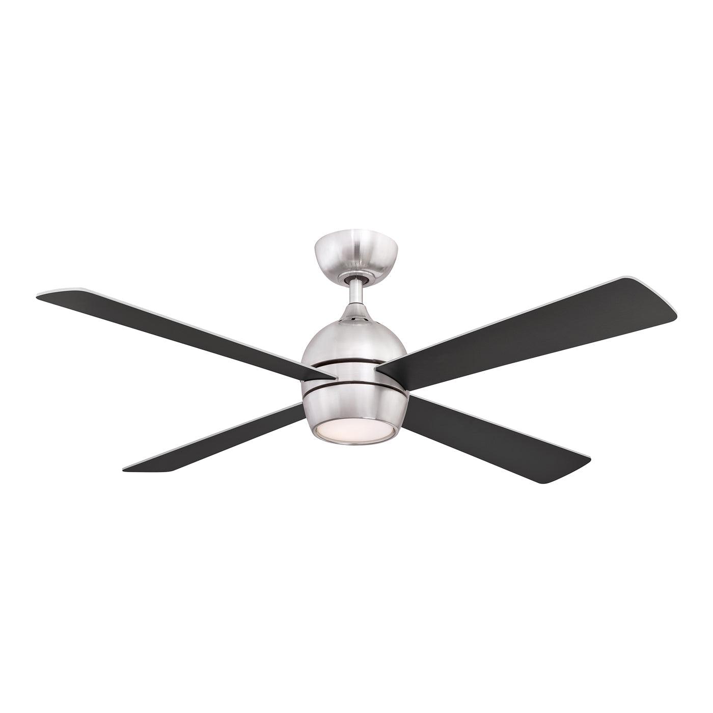 Fanimation Kwad 52 Brushed Nickel Ceiling Fan with LED light