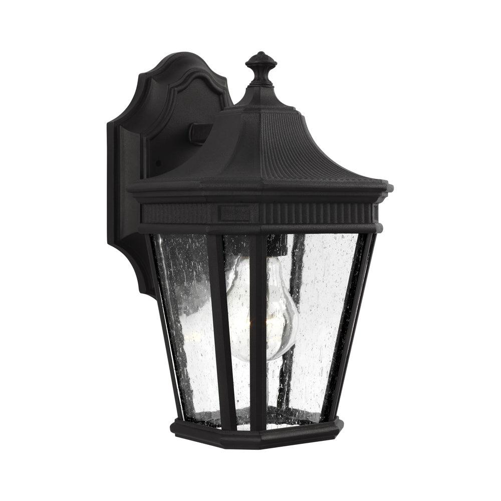Sea Gull Lighting OL5420BK Cotswold Lane - Outdoor Wall Lantern Traditional Aluminum Approved for Wet Locations in Traditional Style - 6.5 Inches Wide by 11.5 Inches High