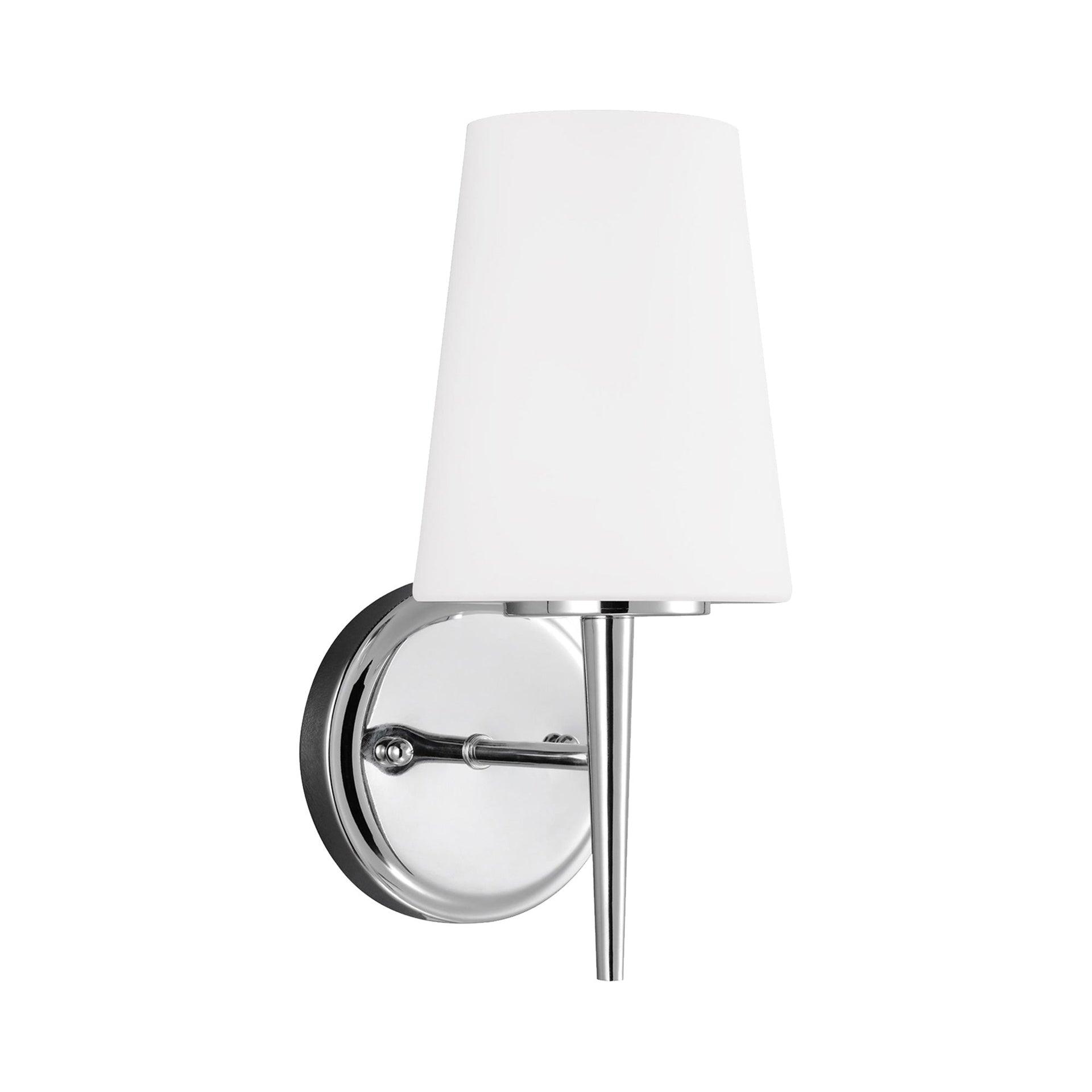 Driscoll Chrome 1-Light Outdoor Sconce with Opal Etched Glass
