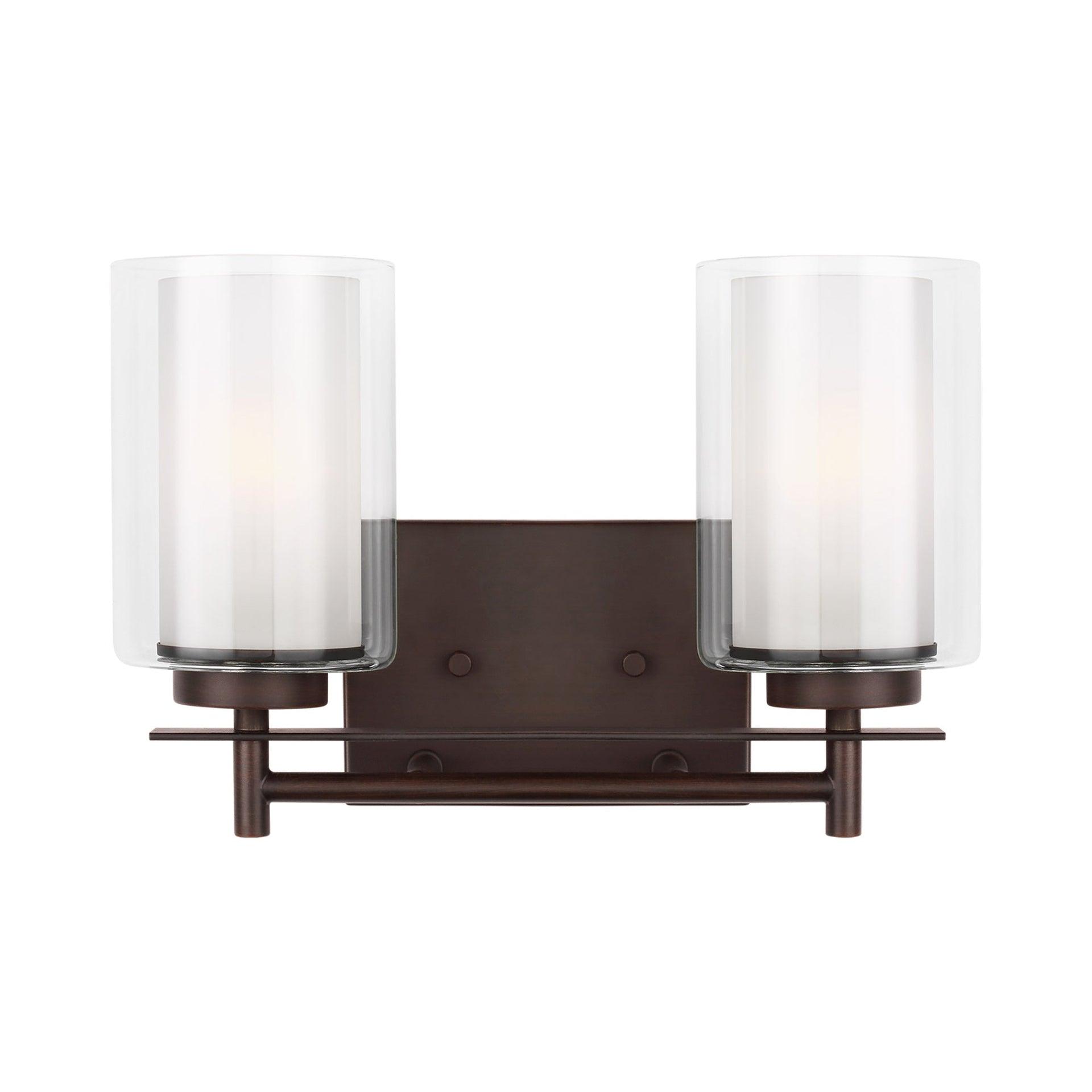 Generation Lighting 4437302-710 Elmwood Park Two - Light Wall/Bath Vanity Style Fixture, Bronze