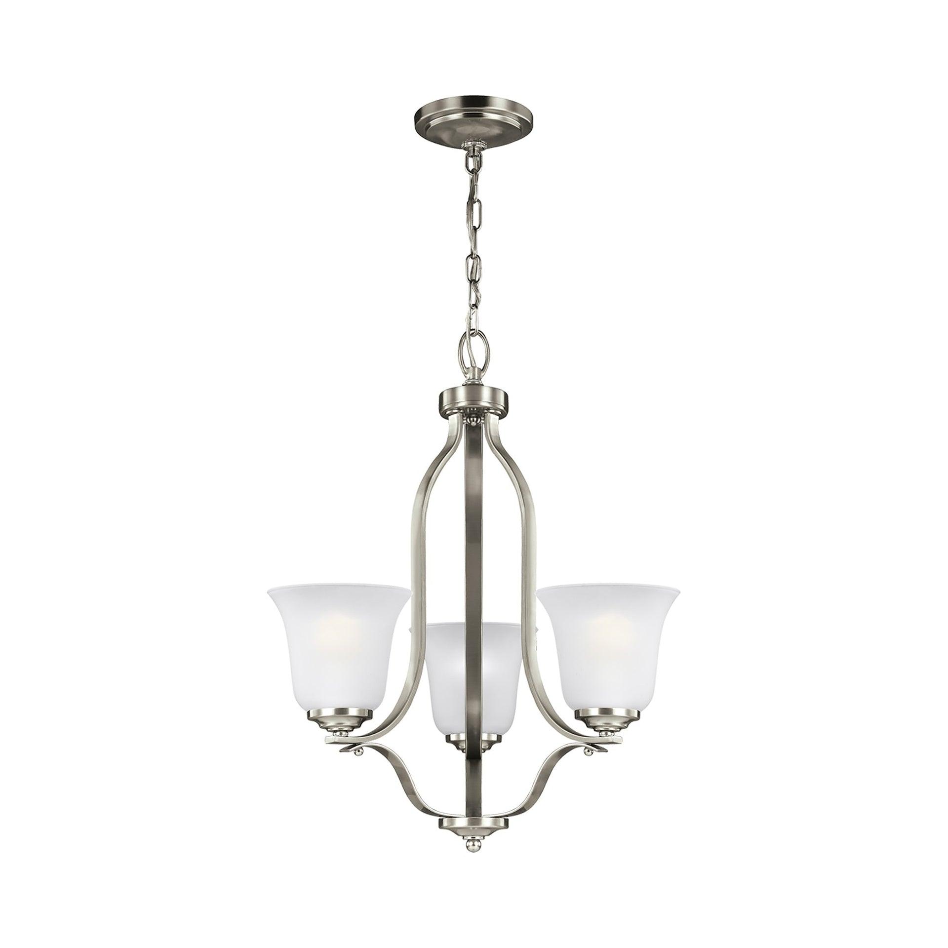 LeCeleBee Generation - Transitional Three Light Chandelier from Seagull-Emmons Collection in Pewter, Silver Finish, Brushed Nickel, Height: 22. 50 inches W...