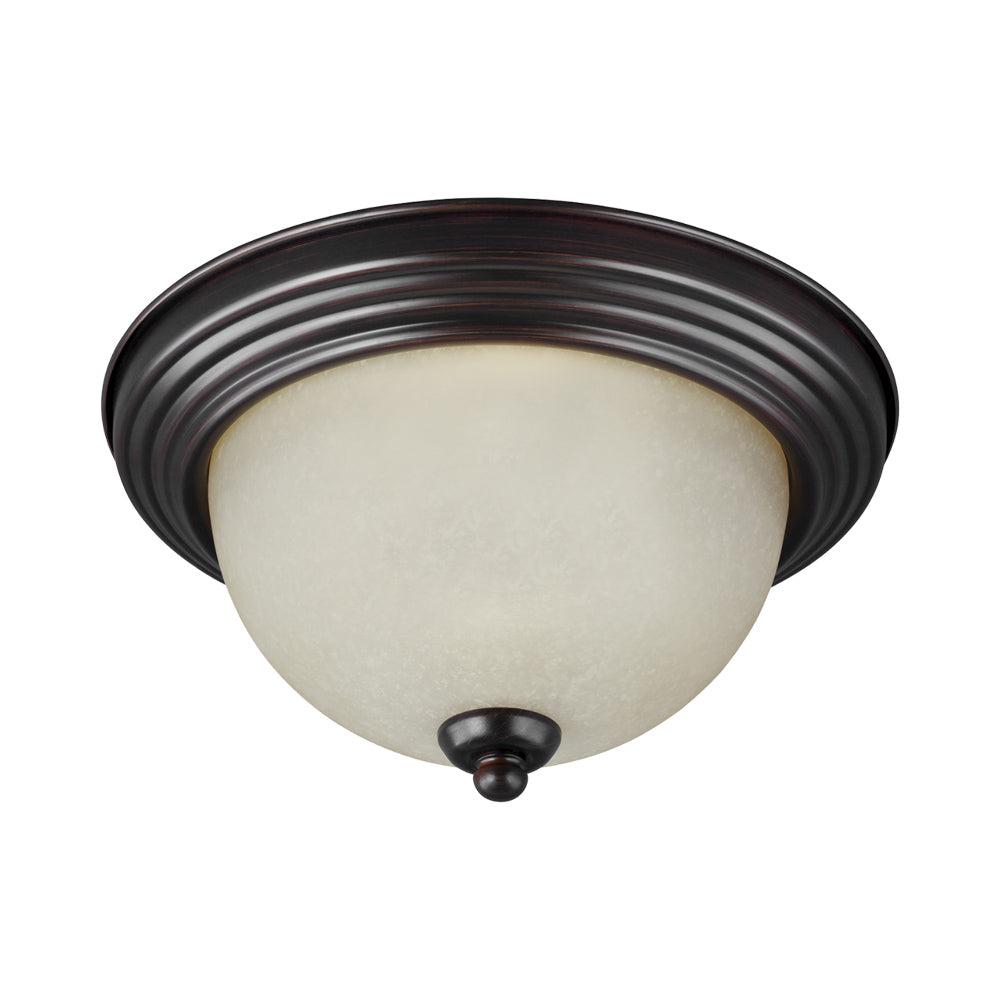 Geary Bronze 3-Light LED Flush Mount with Amber Scavo Glass