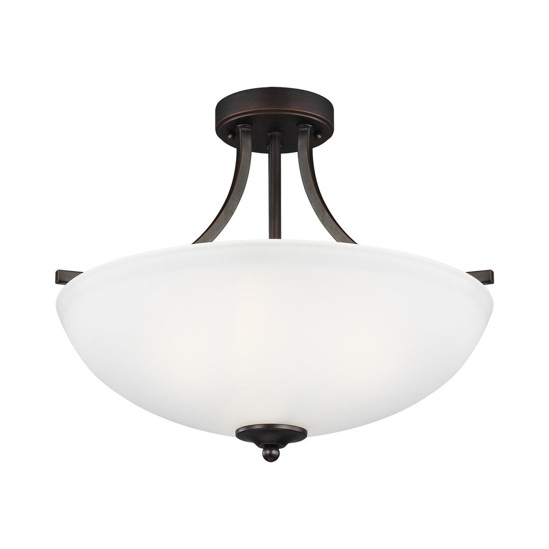 Geary 3-Light Burnt Sienna Semi-Flush Mount Convertible Pendant