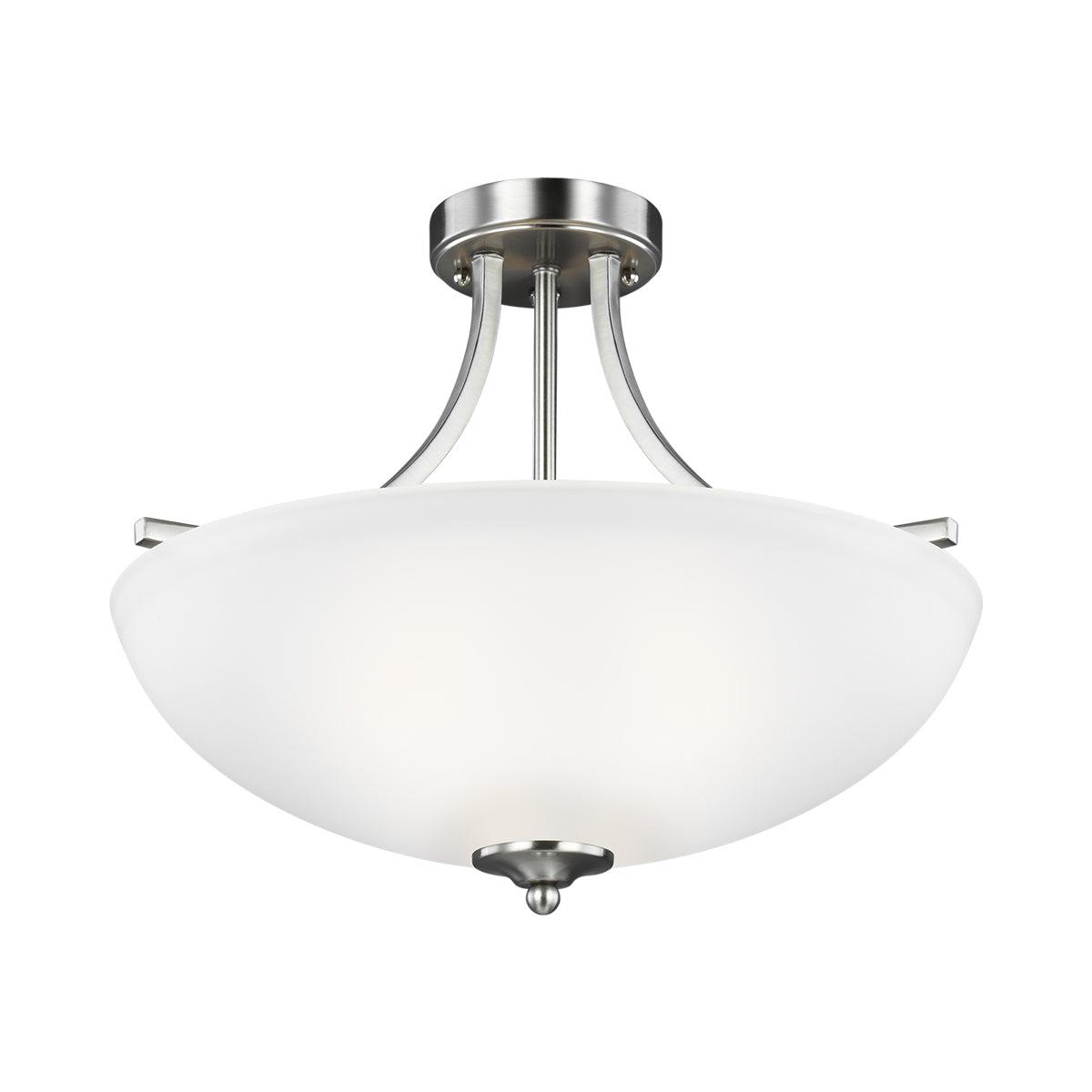 Geary 3-Light Brushed Nickel Semi-Flush Mount Convertible Pendant