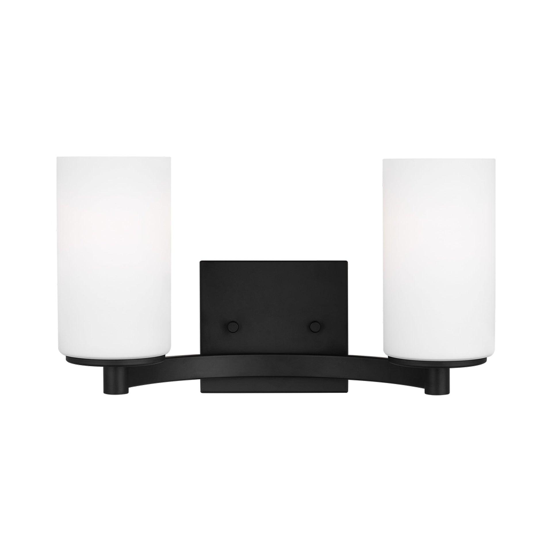 Generation Lighting Hettinger 13.5-in 2 -Light Matte Black Transitional Vanity light