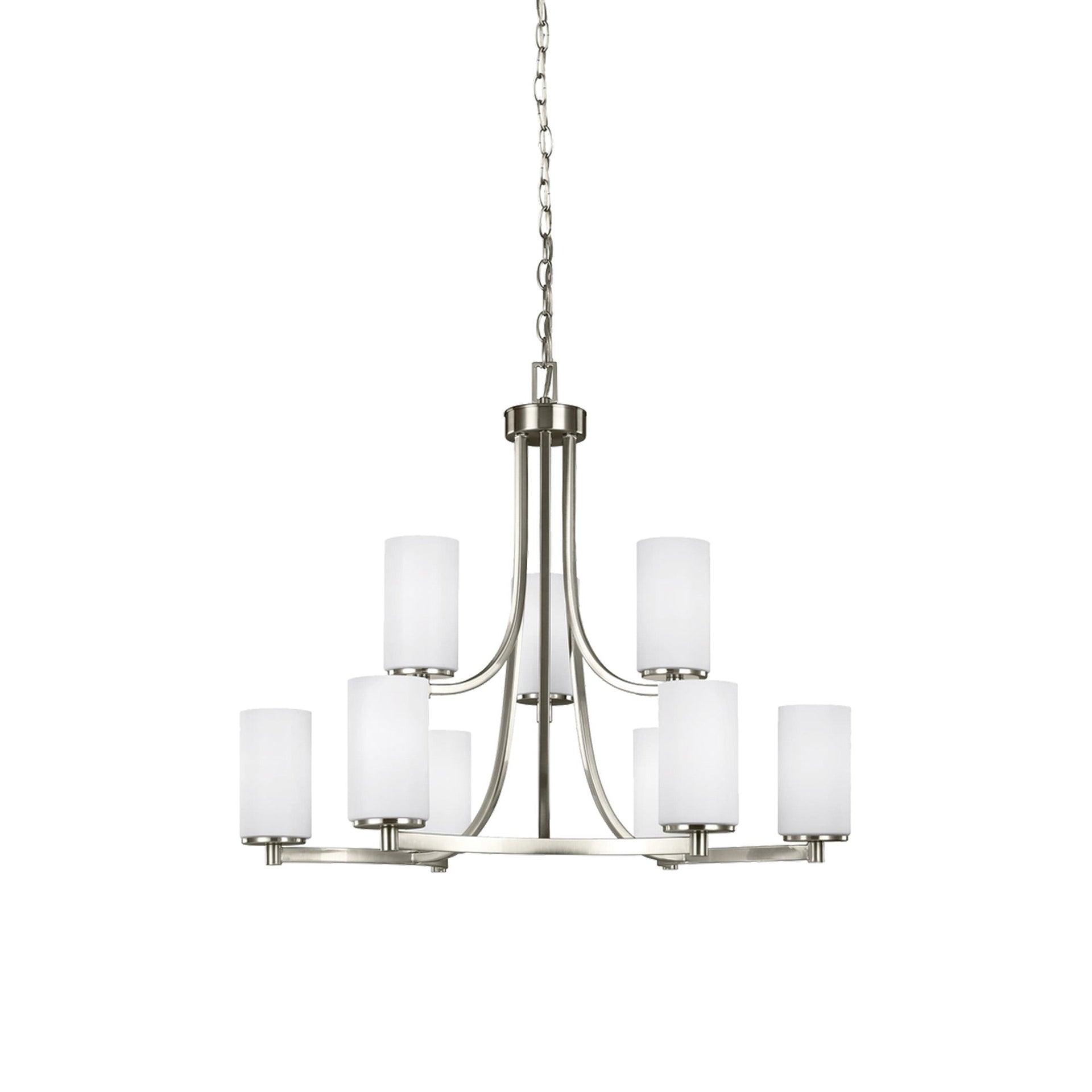 Hettinger 9-Light Brushed Nickel Modern Transitional Hanging Chandelier