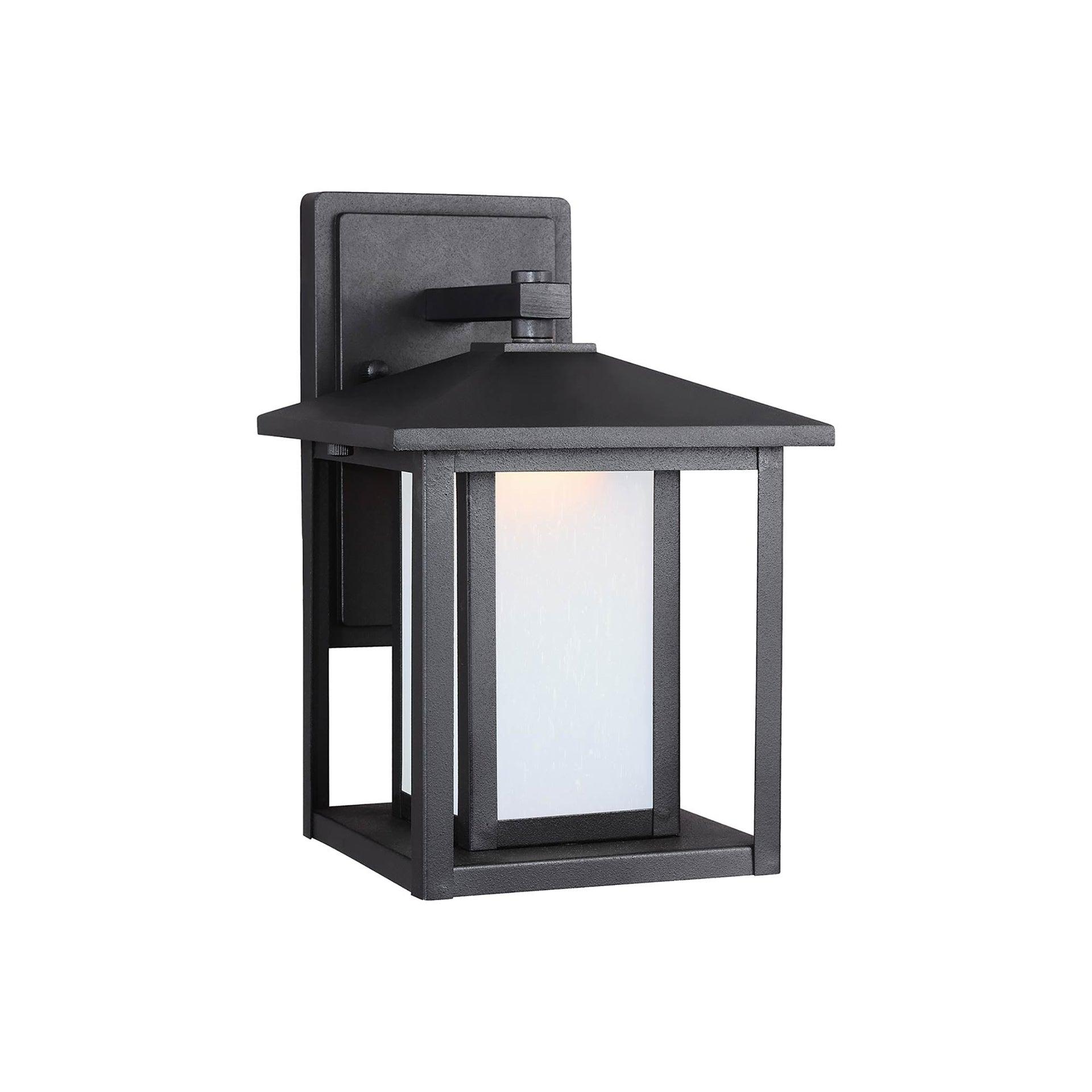 Hunnington 1-Light Black Outdoor 11 in. Wall Lantern Sconce