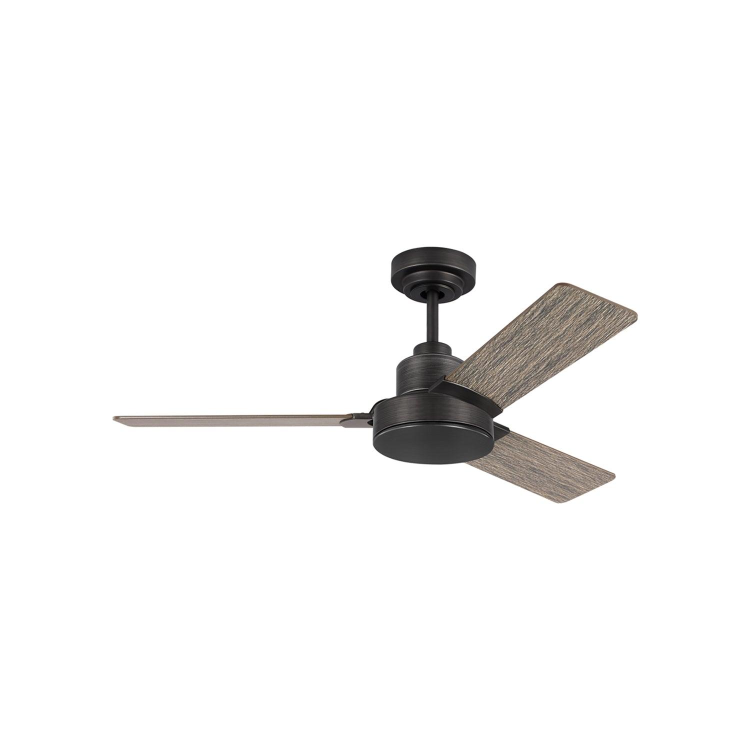 Generation Lighting Jovie 58-in Brushed Steel with Silver/American Walnut reversible blades Blades Propeller Ceiling Fan Without Light ( 3 -Blade )