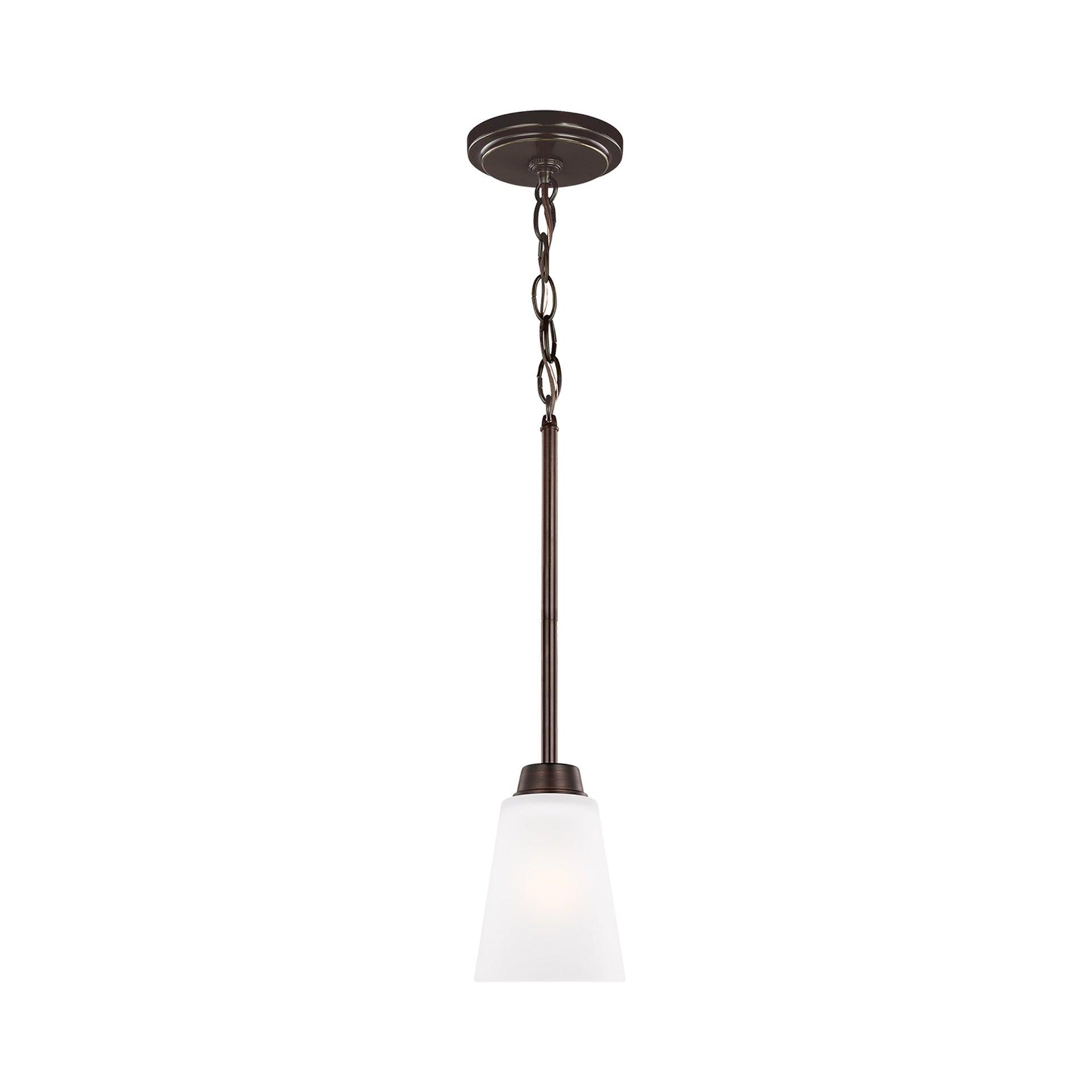 Kerrville Brushed Nickel Mini-Pendant with Satin Etched Glass