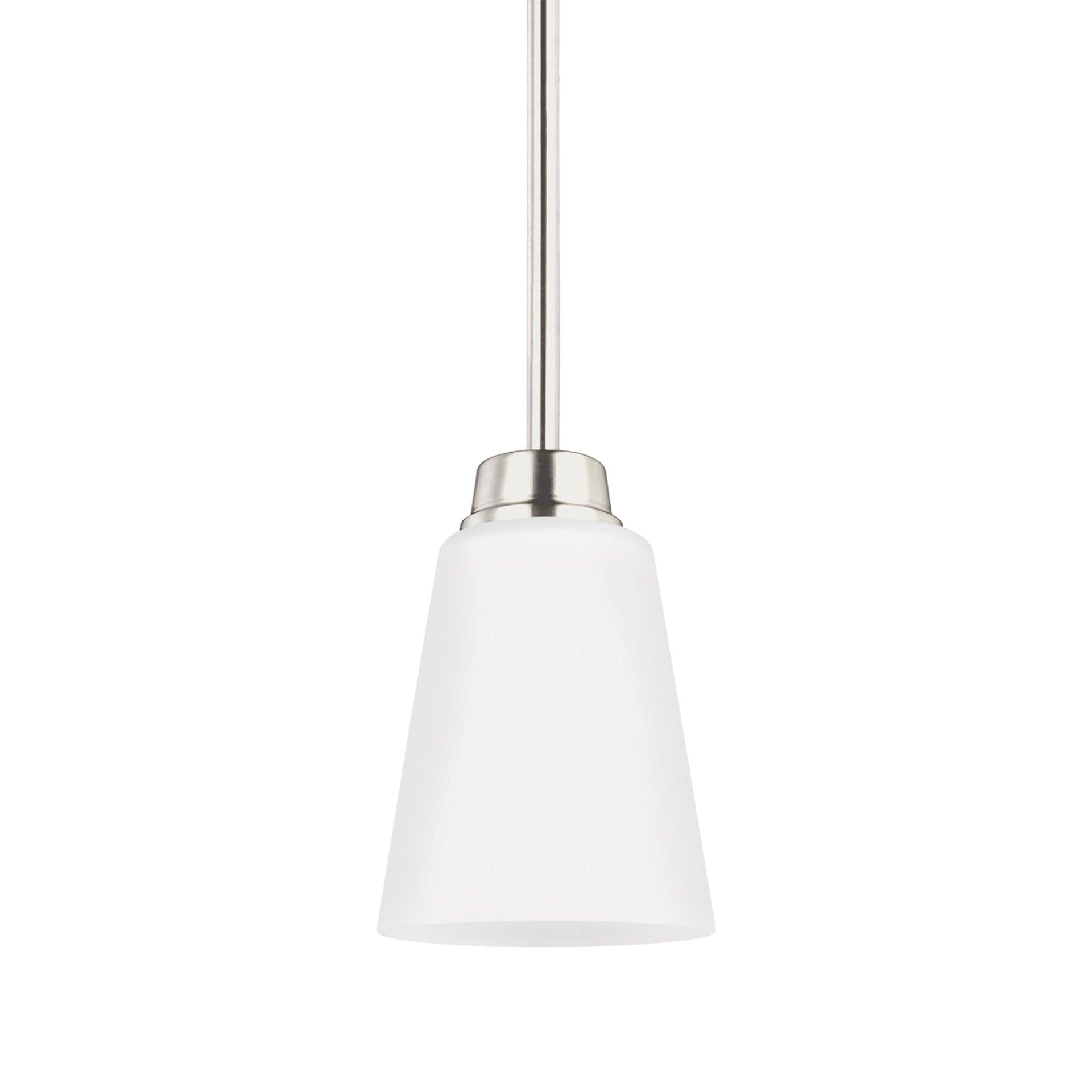 Kerrville 6'' Mini-Pendant in Brushed Nickel with Satin Etched Glass