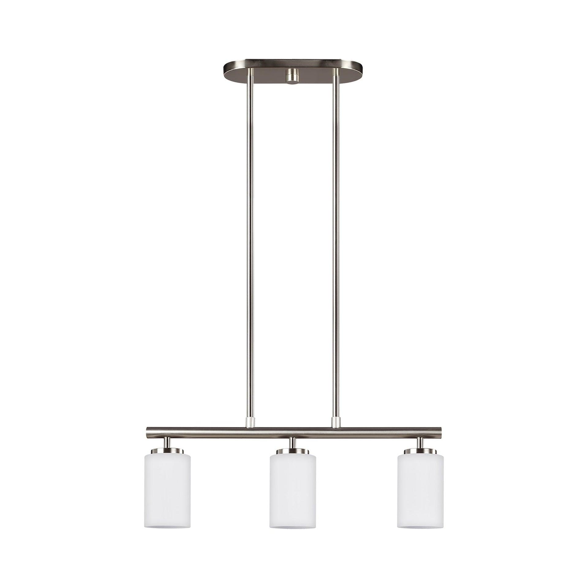 Sea Gull Lighting 66160-962 Oslo Three-Light Island Pendant Hanging Modern Light Fixture, Brushed Nickel Finish