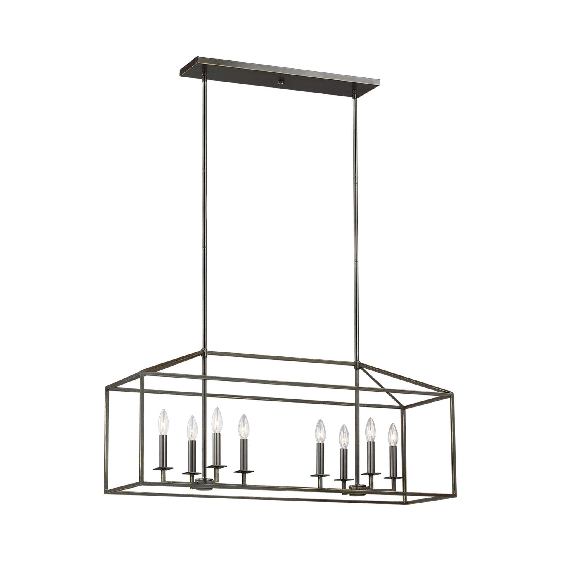 Generation Lighting Perryton 8 -Light Bronze Contemporary/Modern Linear Large Hanging Kitchen island light