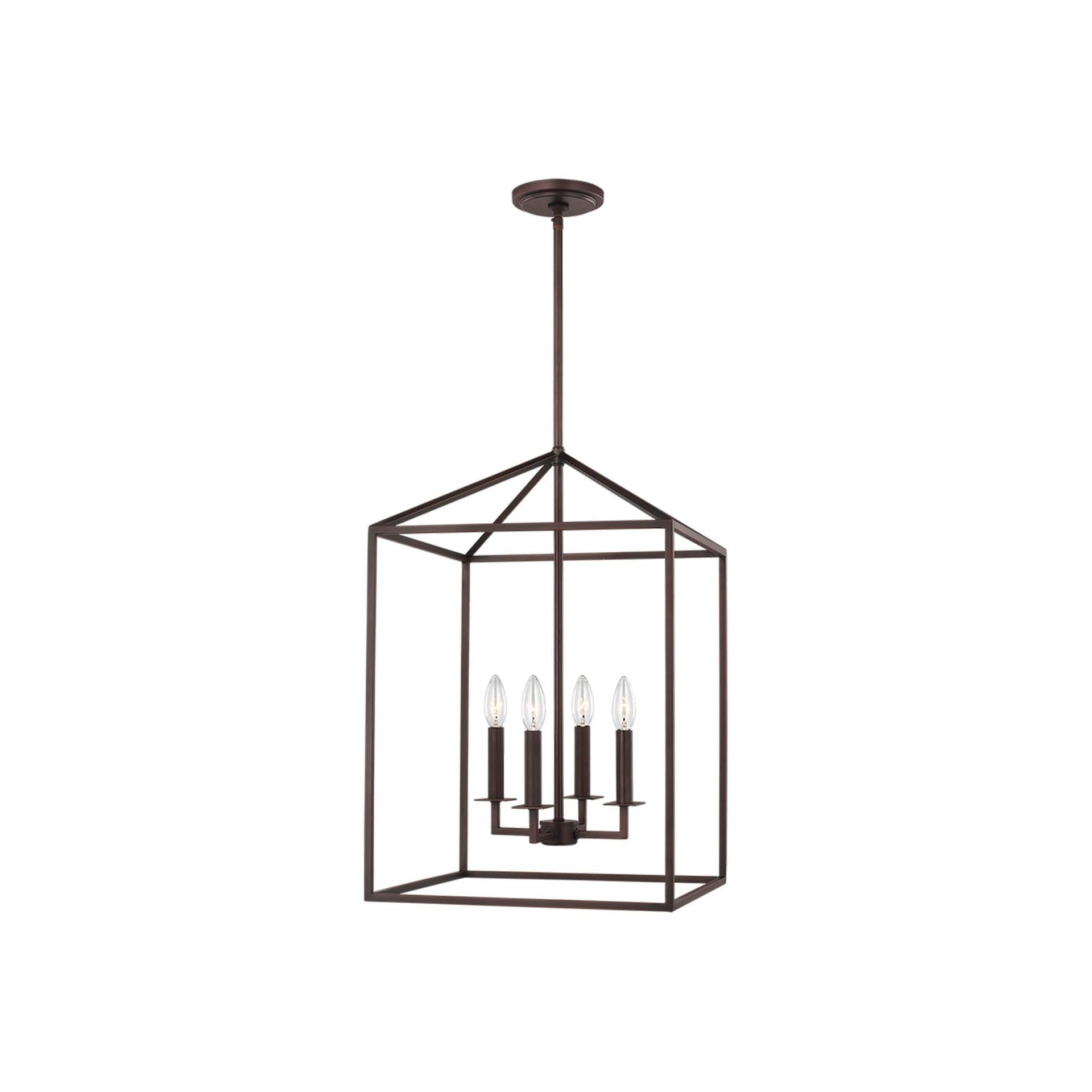 Perryton Medium 15.5 in. 4-Light Bronze Modern Transitional Candlestick Hanging Pendant