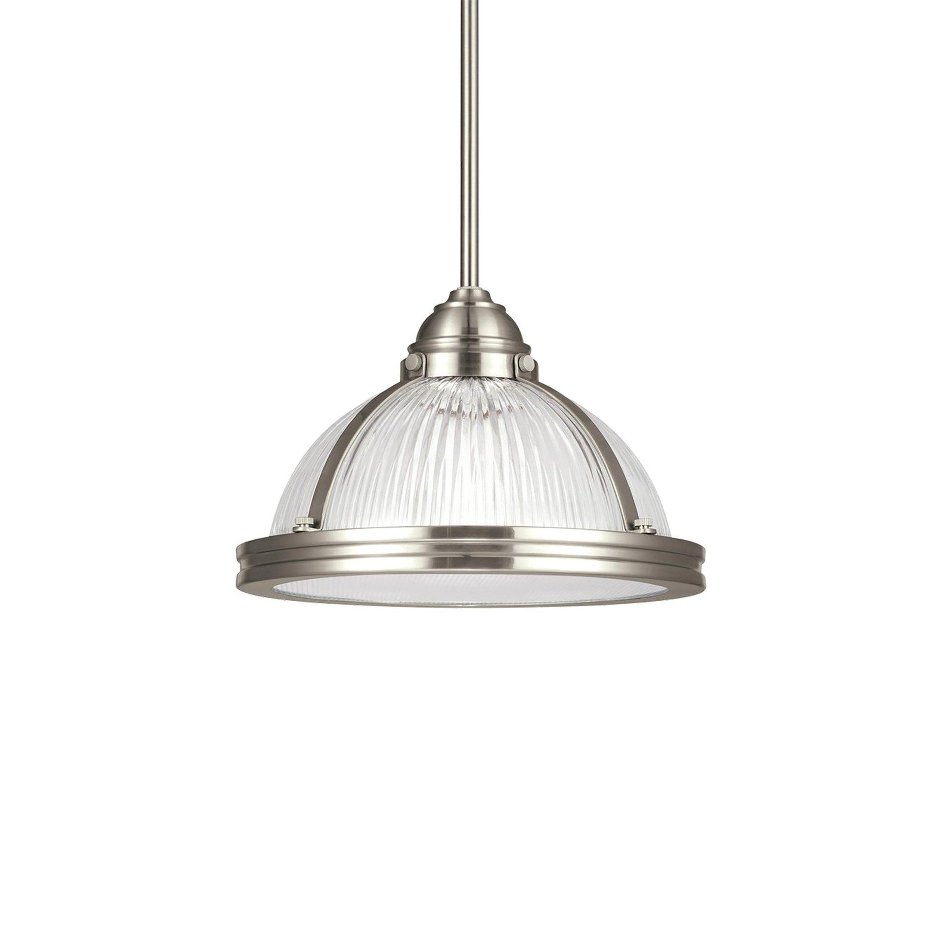 Brushed Nickel Clear Glass LED Pendant Light