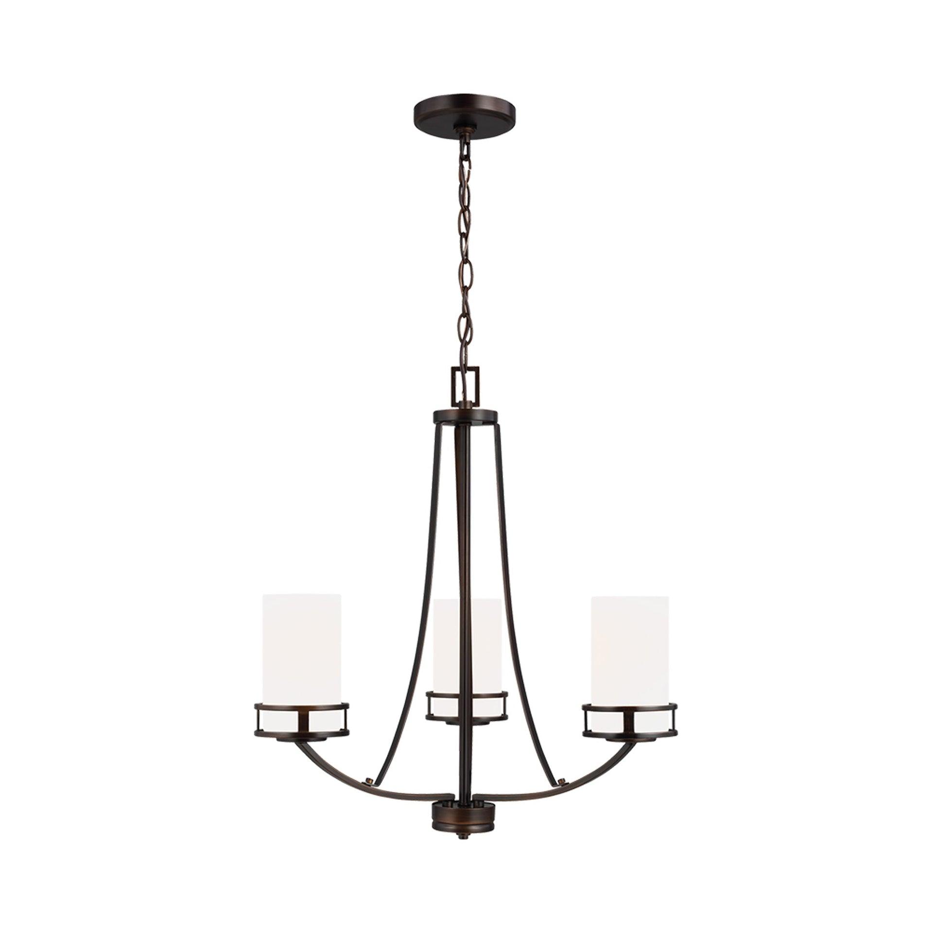 Generation Lighting 3-Light Robie Chandelier Bronze 3121603-710, Modern Ceiling Light Fixture for Room Decor| Chandelier for Dining Room or Living Room Uses A19 Standard or LED Light Bulbs