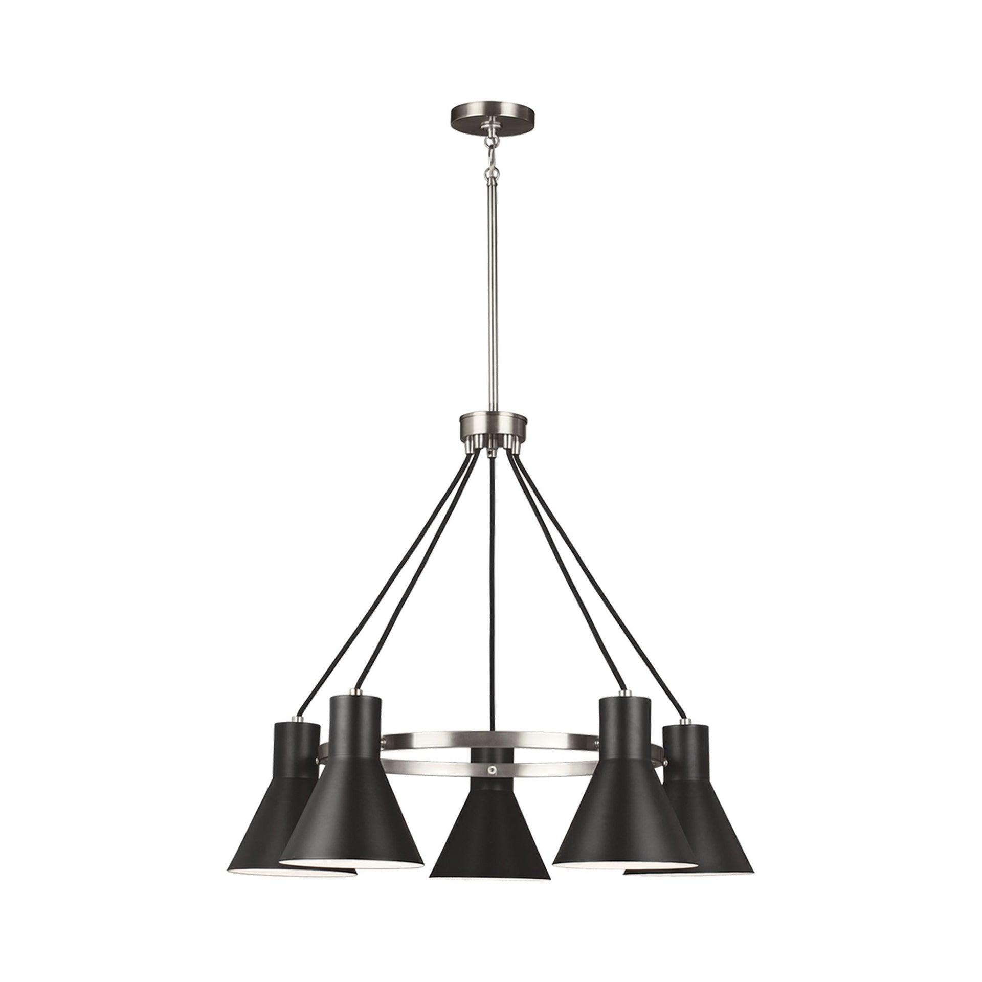Generation Lighting Towner 5 -Light Brushed Nickel Transitional For Use in Dining Rooms, Foyers, Kitchens, Living Rooms Chandelier