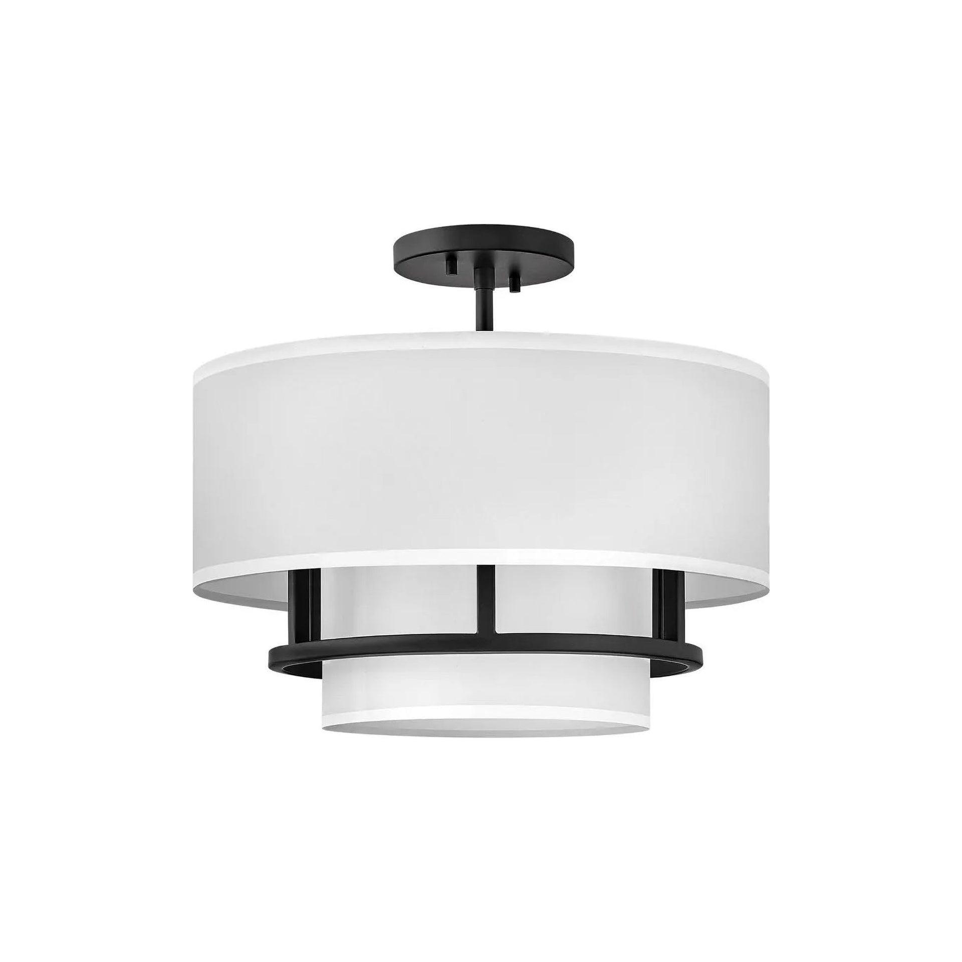 Graham Three-Light Semi-Flush Mount Ceiling Light w/ Faux Parchment Shades