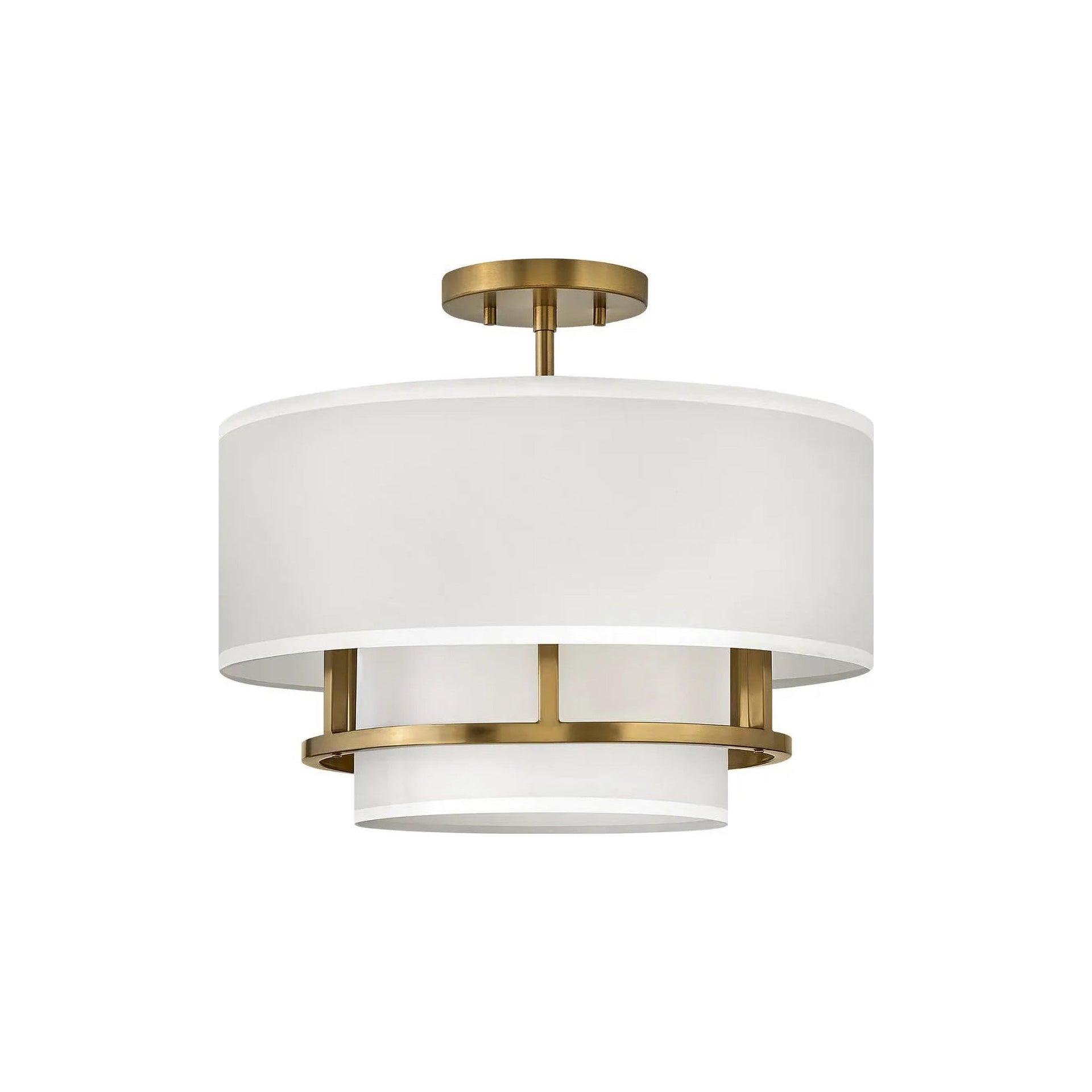 Graham Three-Light Semi-Flush Mount Ceiling Light w/ Faux Parchment Shades