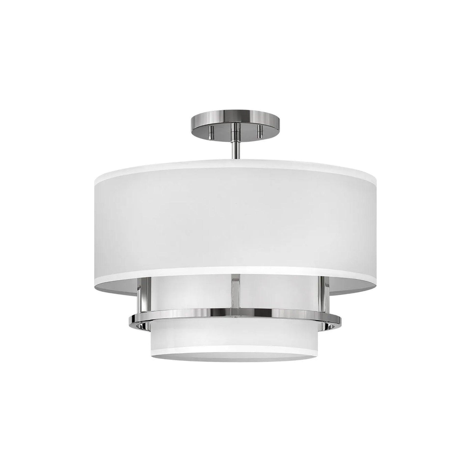 Graham Three-Light Semi-Flush Mount Ceiling Light w/ Faux Parchment Shades