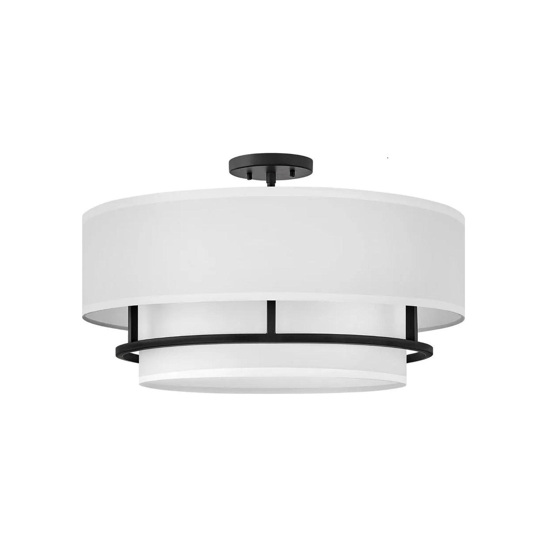 Graham Four-Light Semi-Flush Mount Ceiling Light w/ Faux Parchment Shades