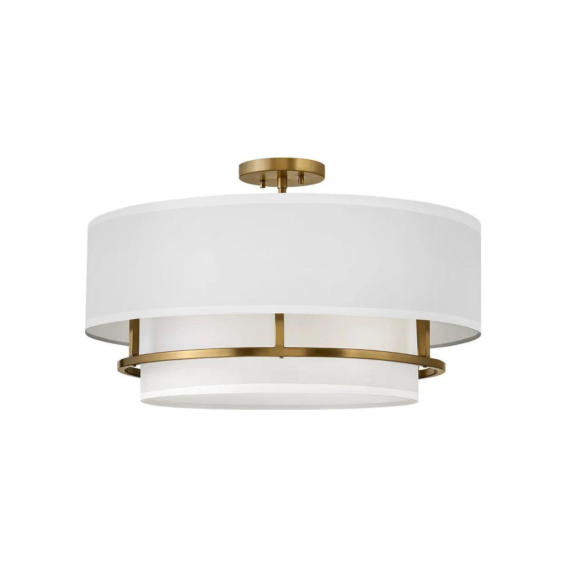 Graham Four-Light Semi-Flush Mount Ceiling Light w/ Faux Parchment Shades