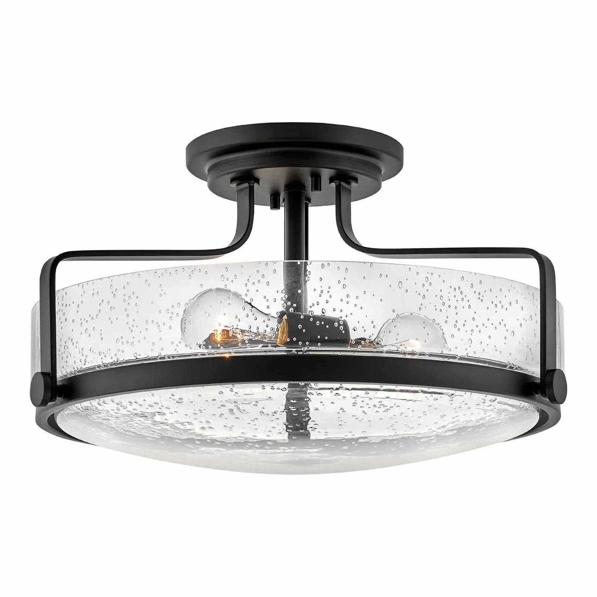 Harper 18-in 3-Light Semi-Flush Mount Retro Ceiling Light
