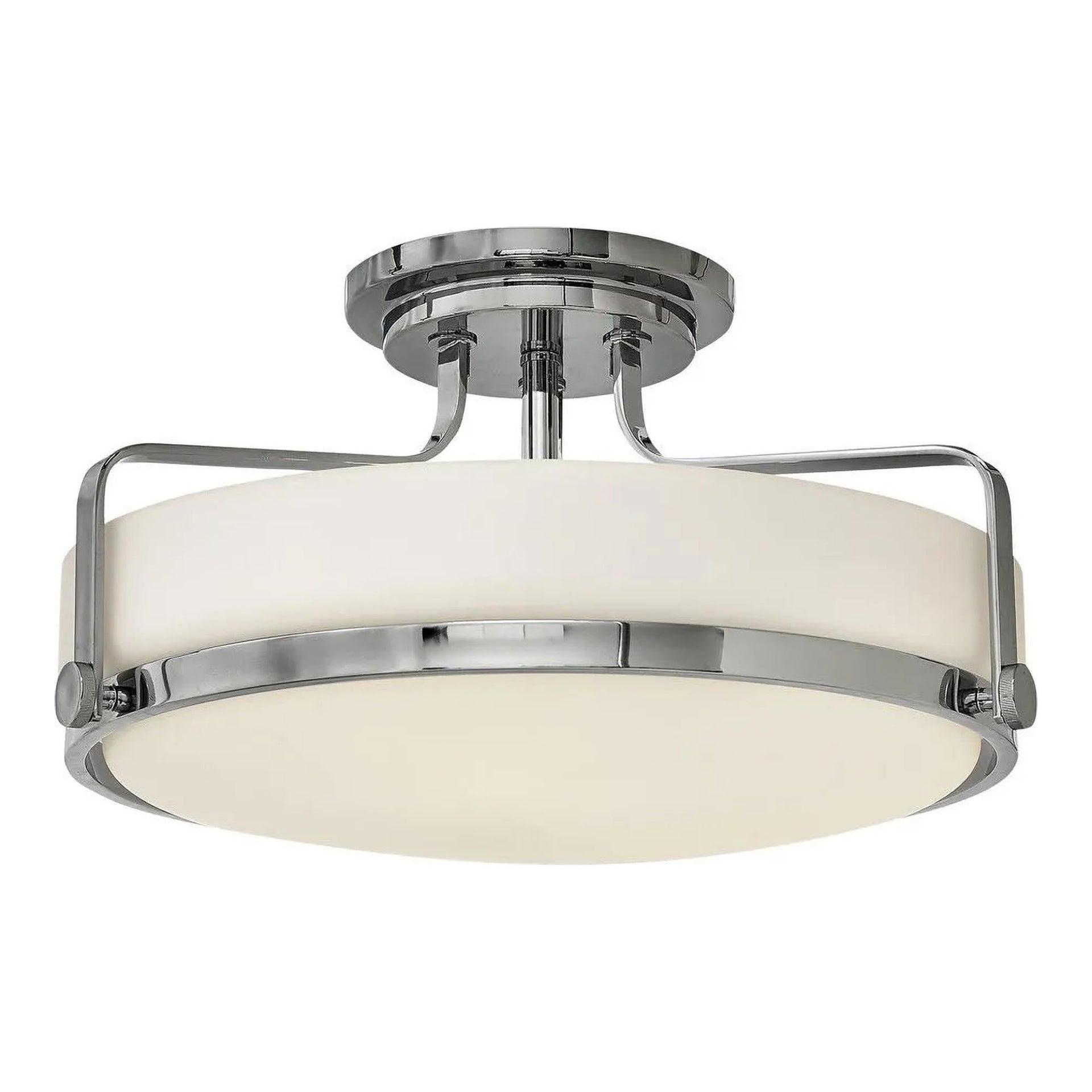 Harper Three Light 18" Retro Bowl Semi-Flush Mount Ceiling Light