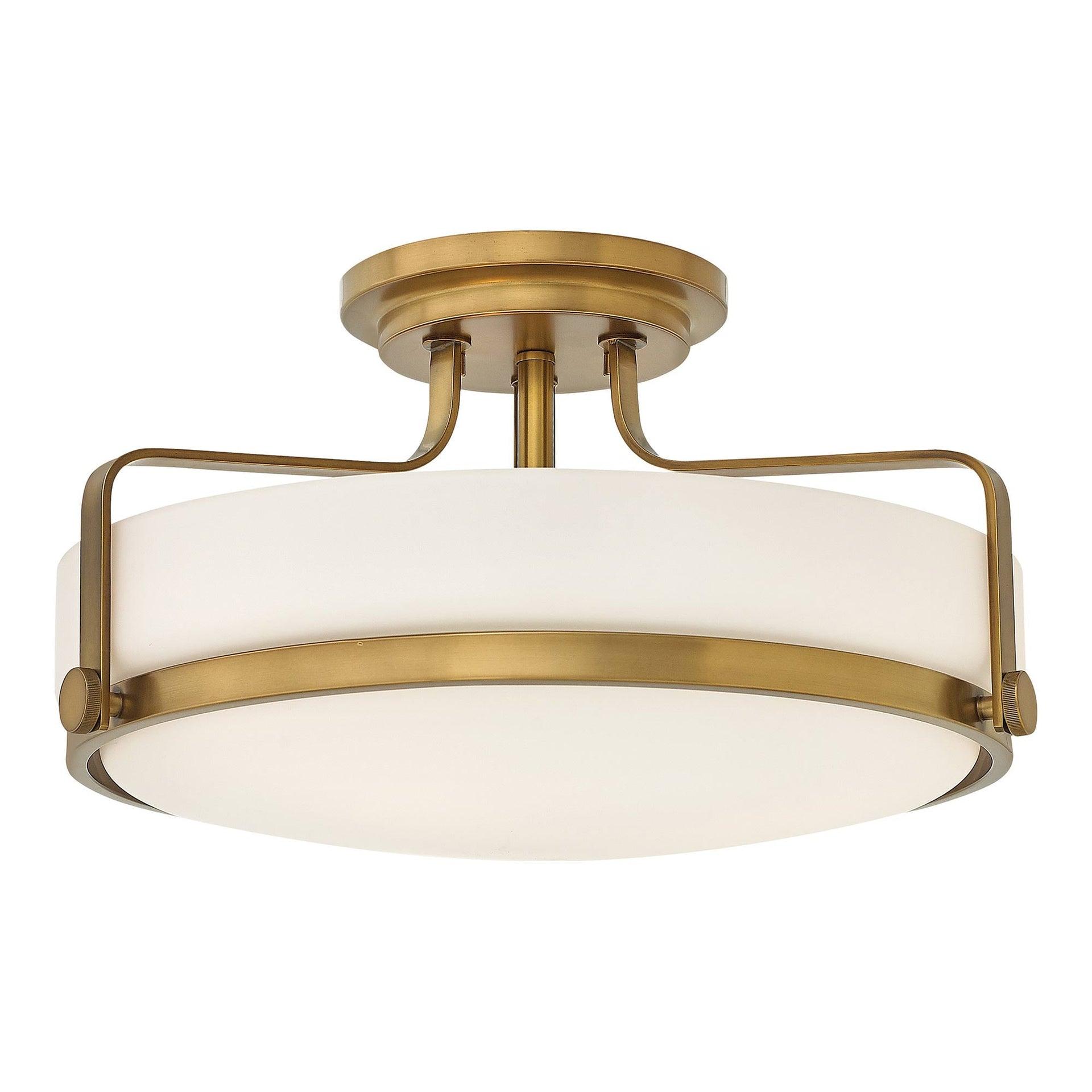 Harper Three Light 18" Retro Bowl Semi-Flush Mount Ceiling Light