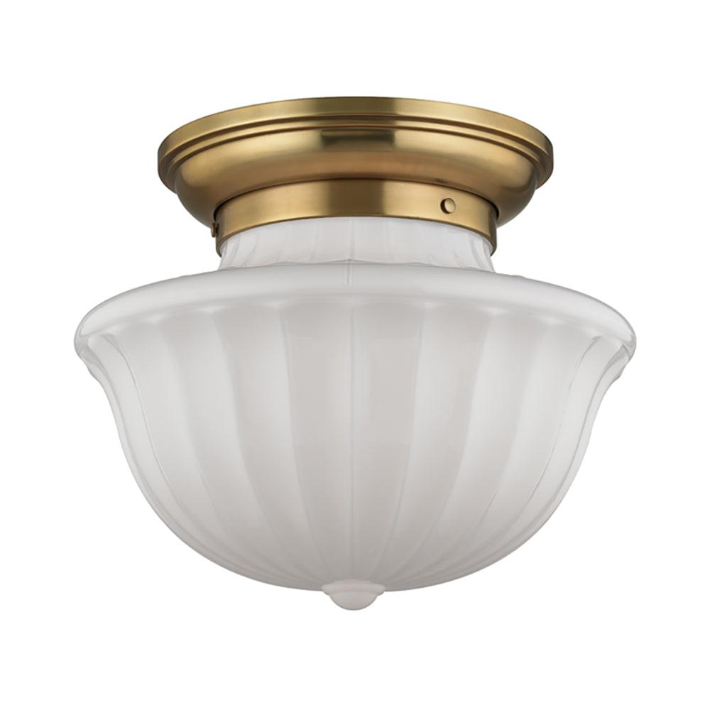 Aged Brass 2-Light Globe Indoor/Outdoor Flush Mount