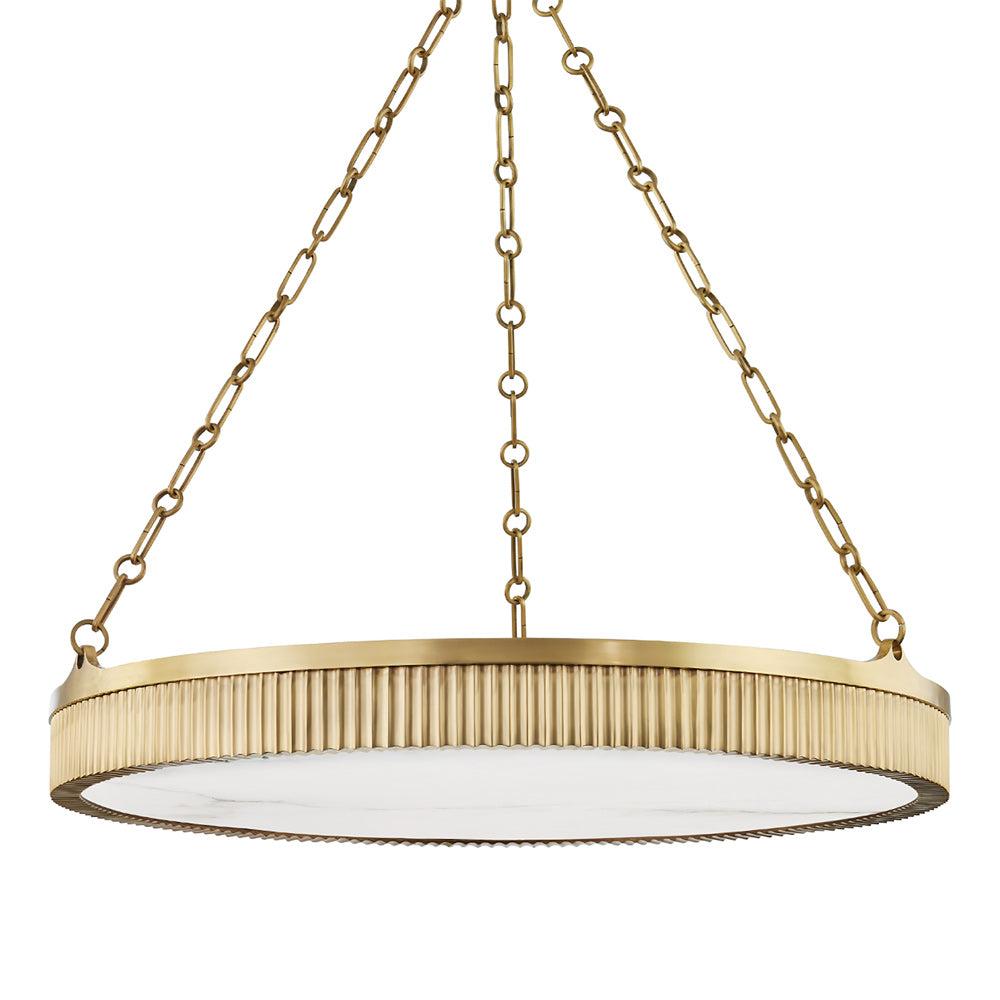 Hudson Valley Lighting 532 Lynden 8 Light 30" Wide Led Drum Chandelier - Brass