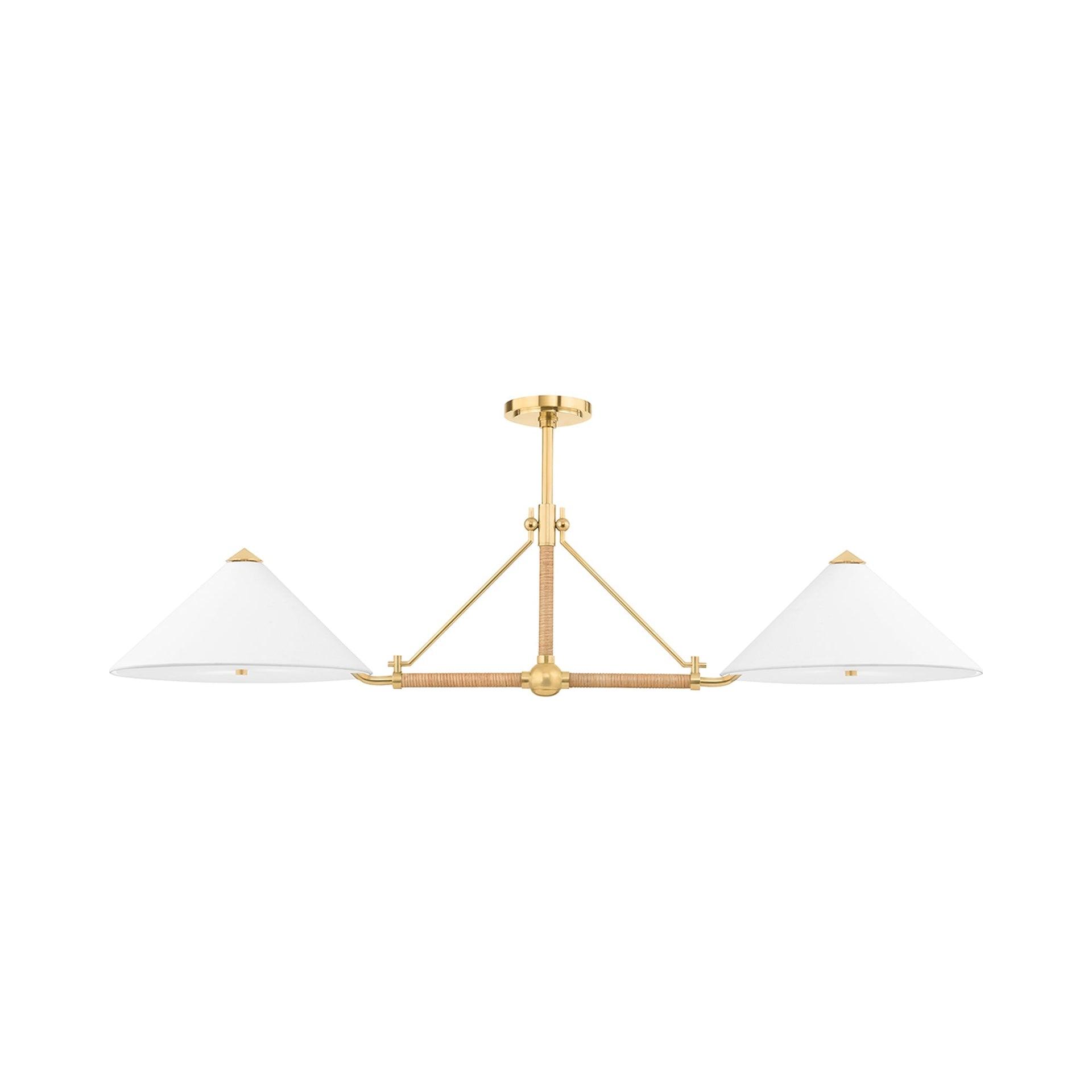 Axton Linear Pendant Light - Antique Brass / 2 Light