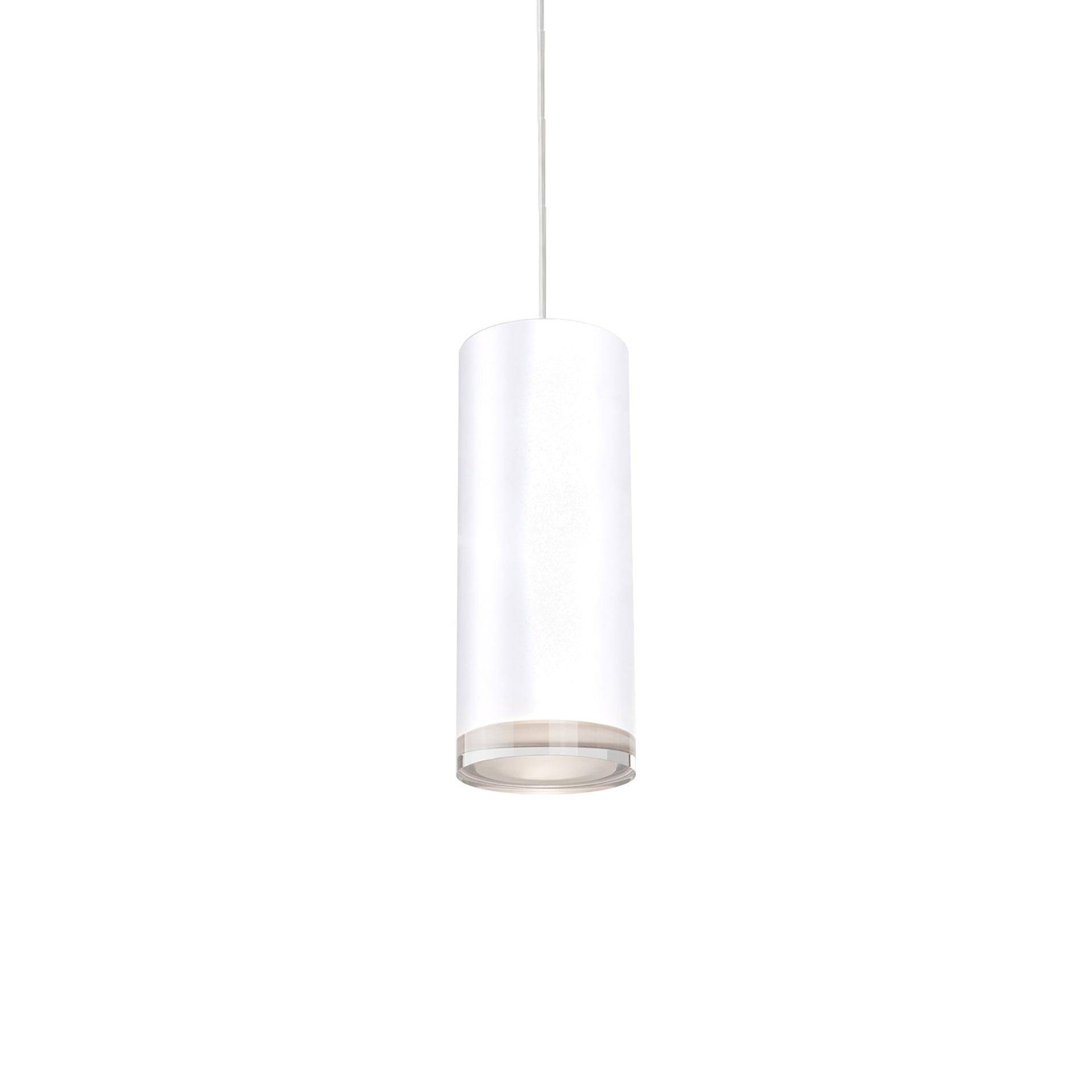 White Crystal LED Cylinder Pendant Light