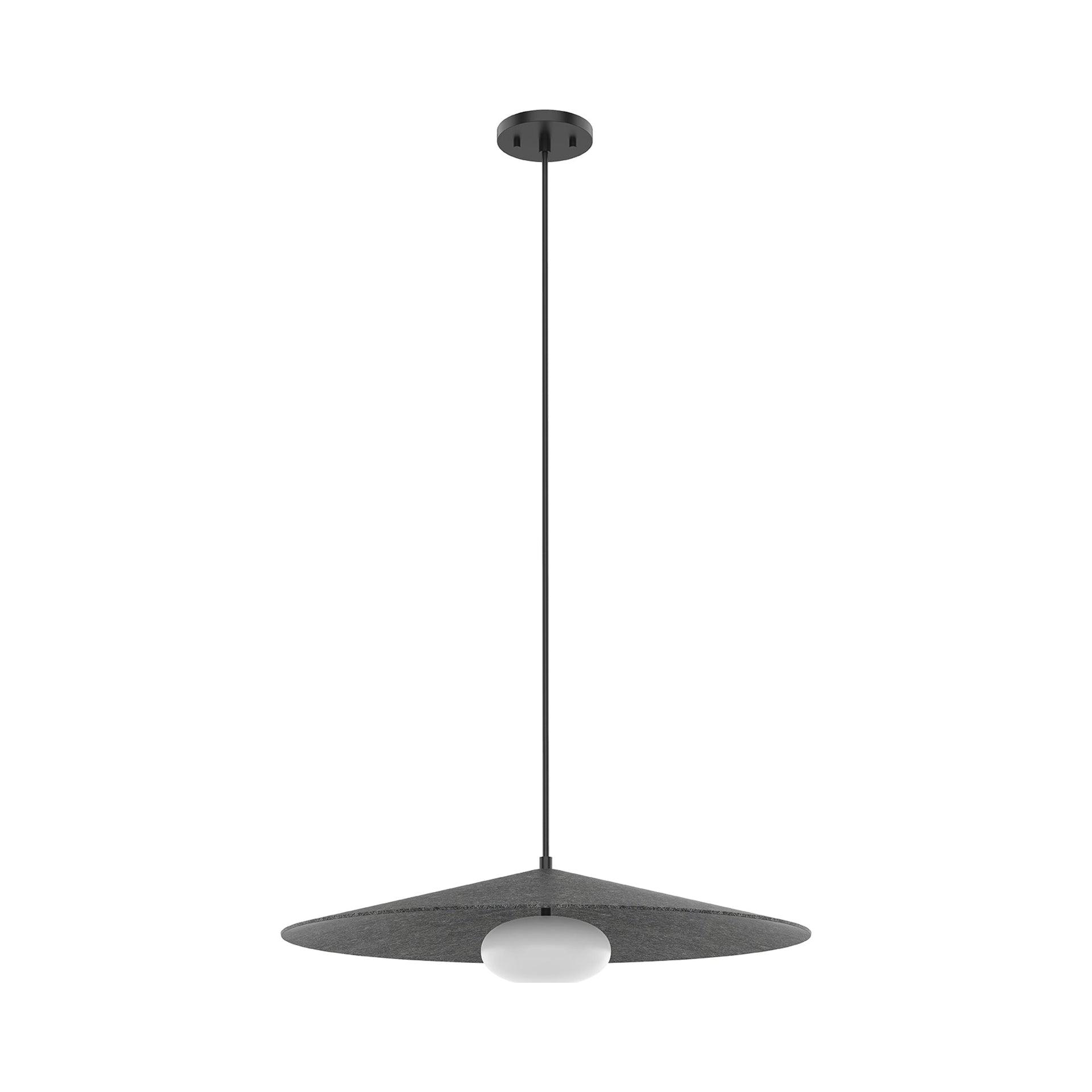 Cruz Opal Glass LED Pendant Light in Gray, 6.63" H x 24" W