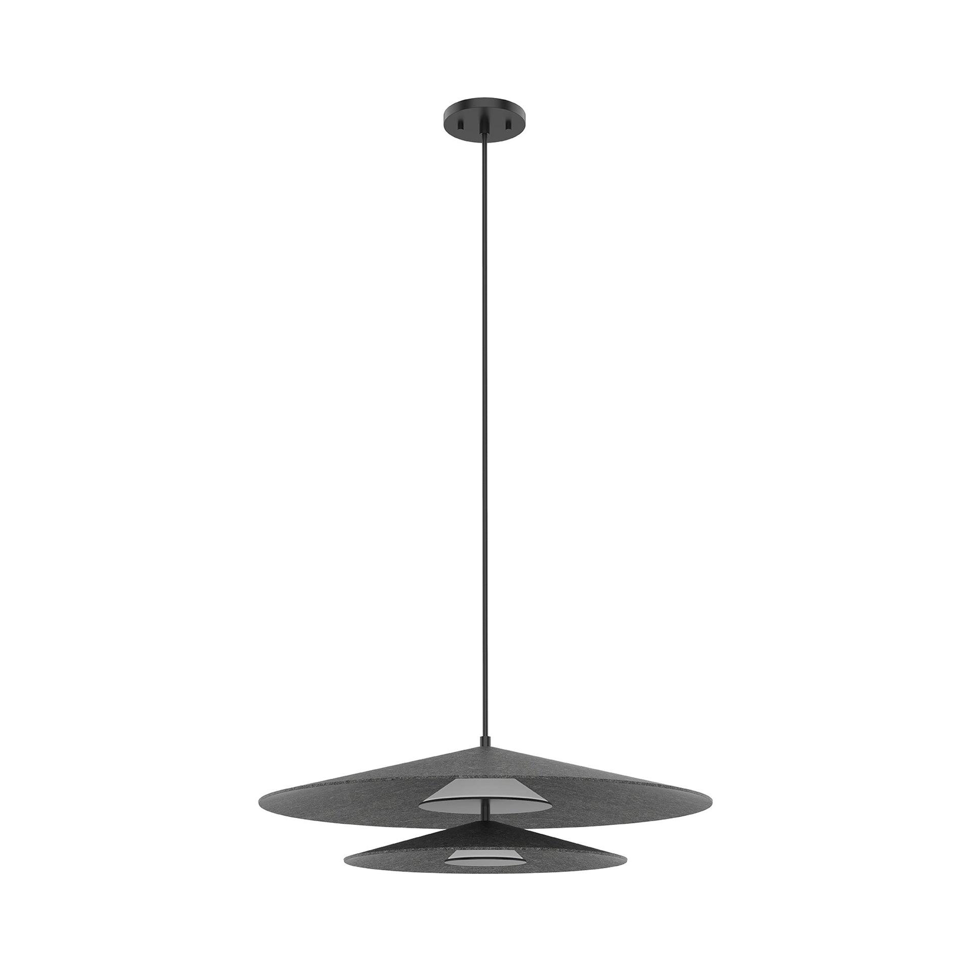 PD22907-BK/WH-Kuzco Lighting-Cruz - 24 Inch 32W 1 LED Pendant   Black/White Finish with Metal Shade