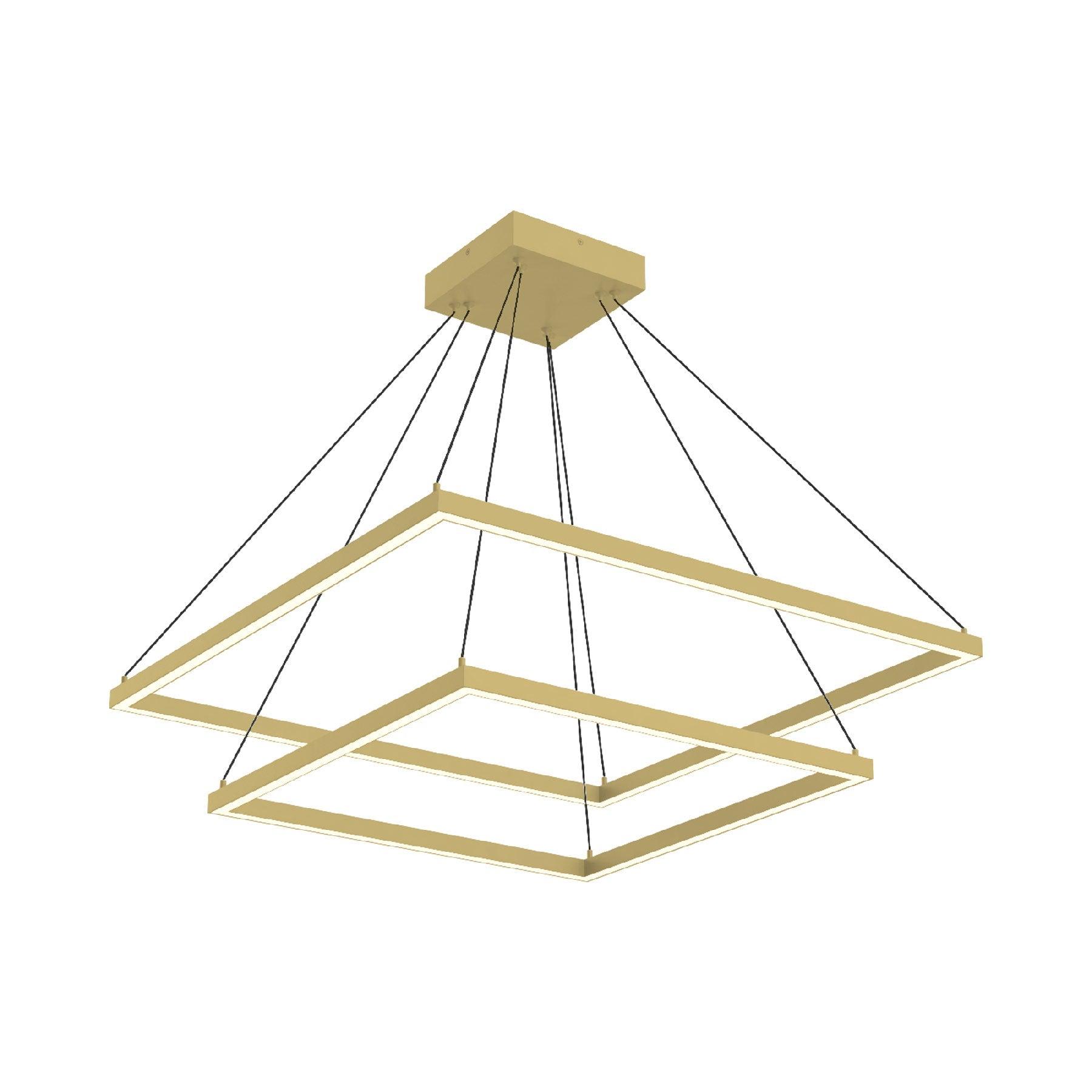 Piazza 2 - Light Aluminum Dimmable LED Rectangle Chandelier