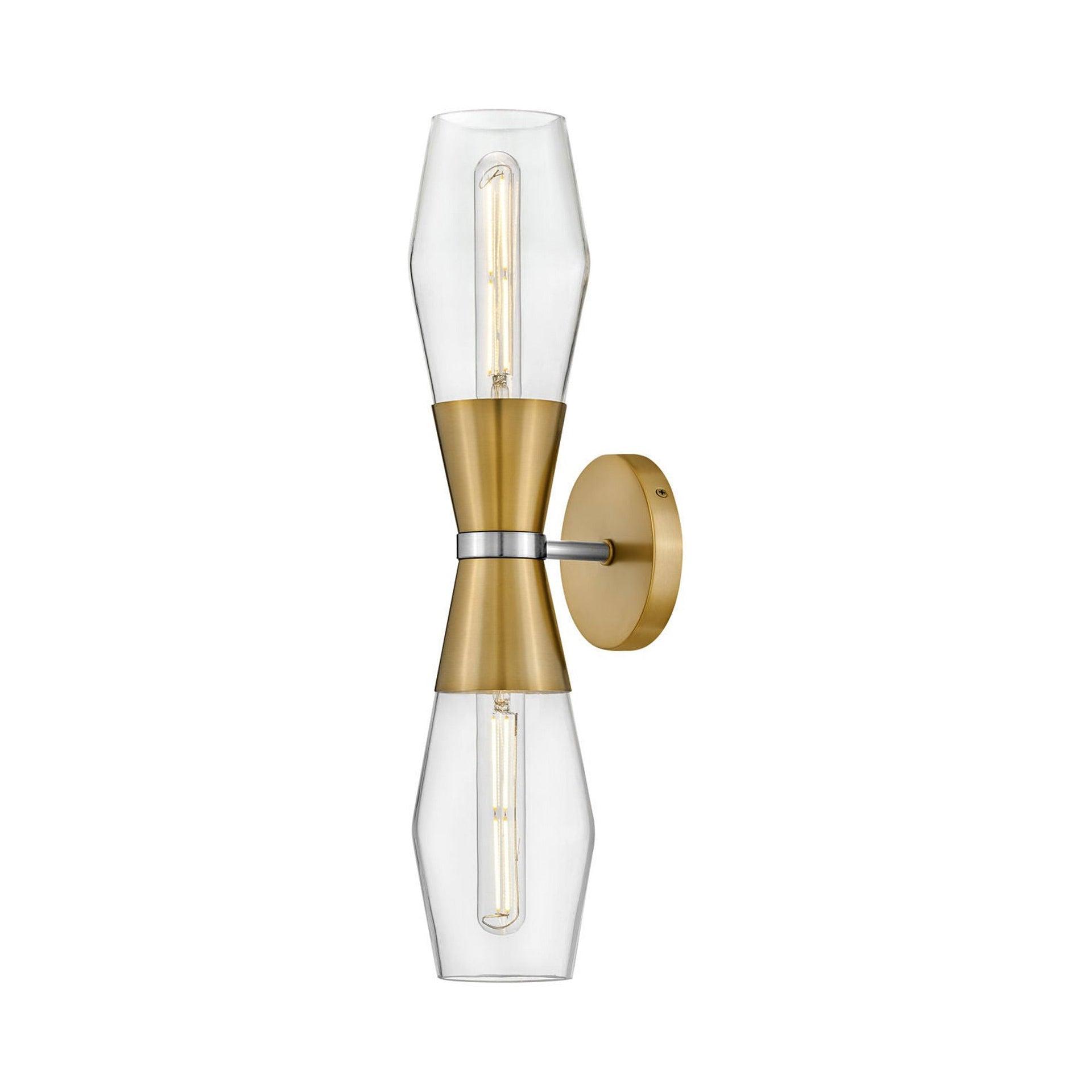 Lark Livie 2-Light Tall Angular Wall Sconce with On/Off Button