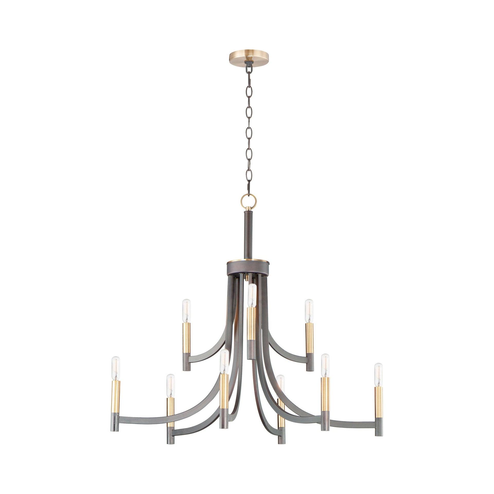 Maxim Lighting Lyndon 9 - Light Chandelier in  Bronze/Antique Brass