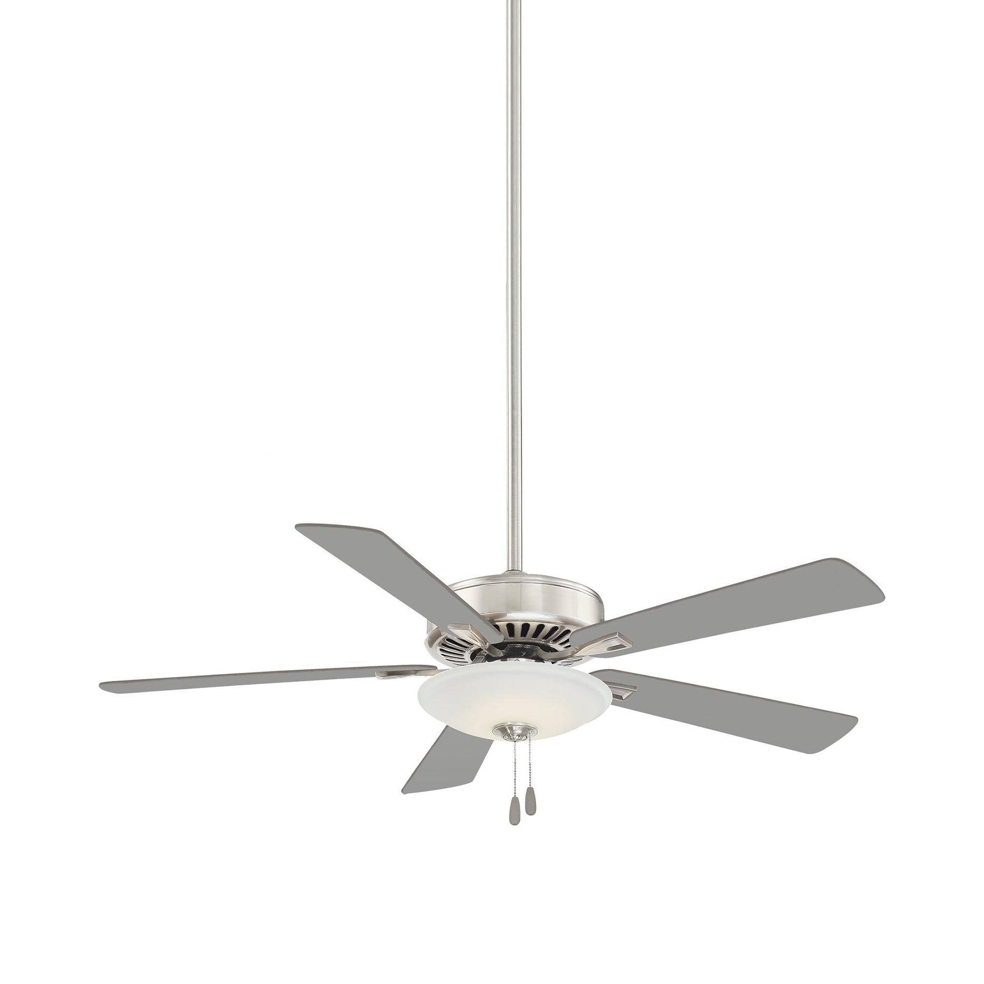 52" Minka Aire Modern Indoor Ceiling Fan with LED Light Polished Nickel White Glass Shade for Living Room Kitchen Bedroom Family